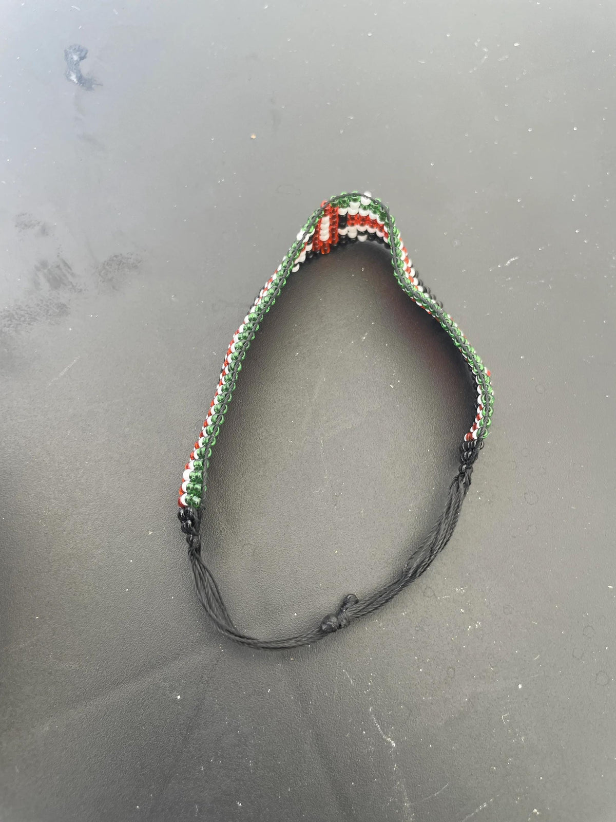 Kenyan Flag Beaded Bracelet â€“ Handmade African Jewelry, Black Red Green & White