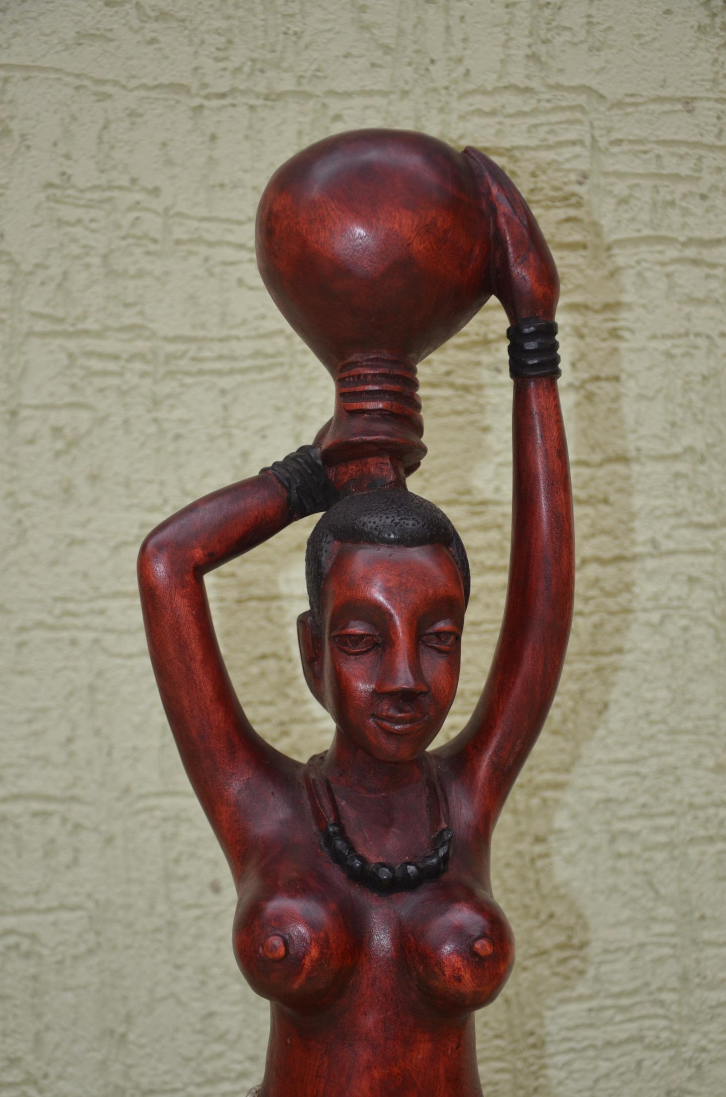 Large African Wooden Water Bearer Figurine | Tribal Art