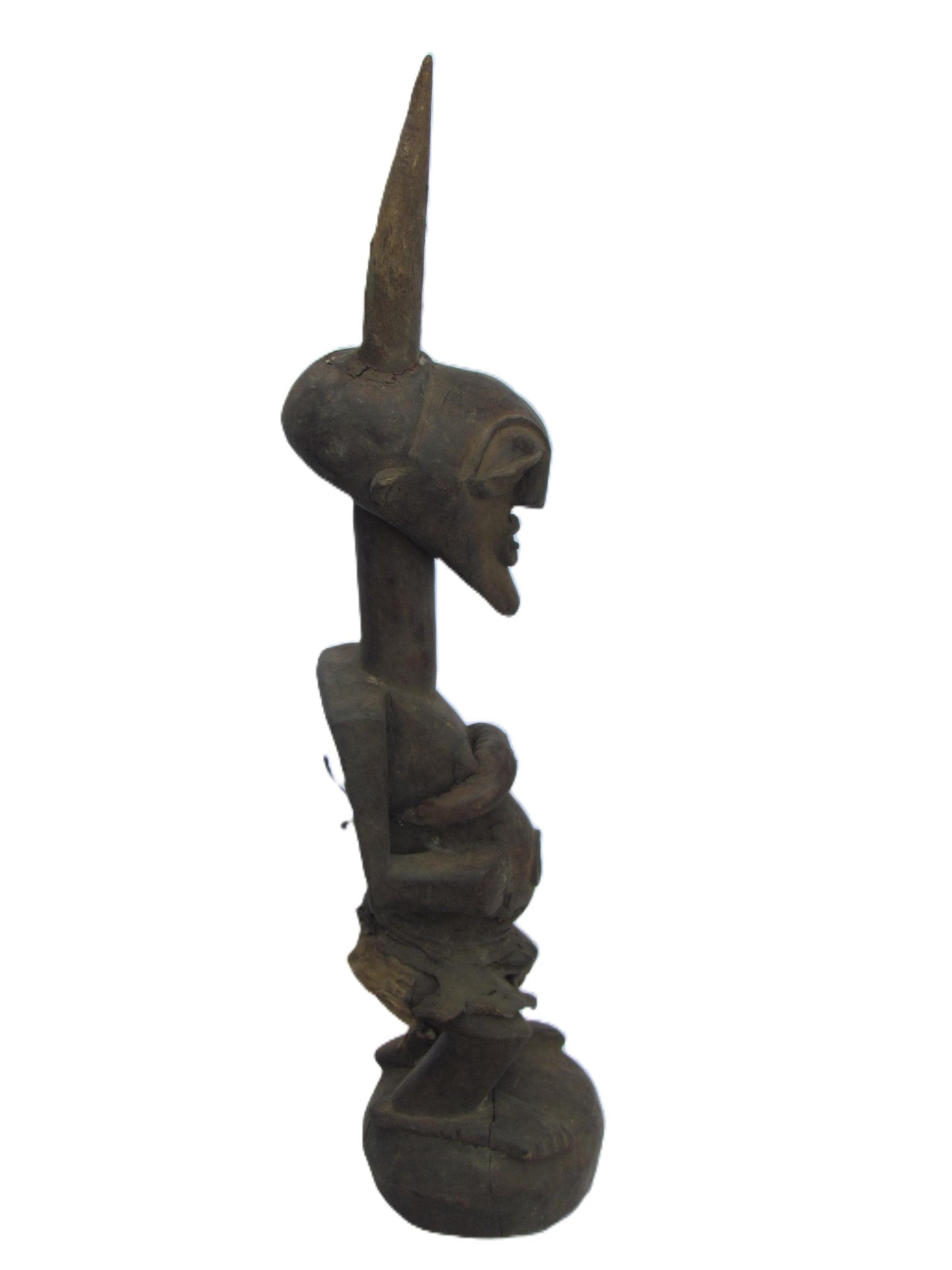 Male Songye Statue – 24" Hand-Carved Wood Congo Power Figure – Tribal Decor