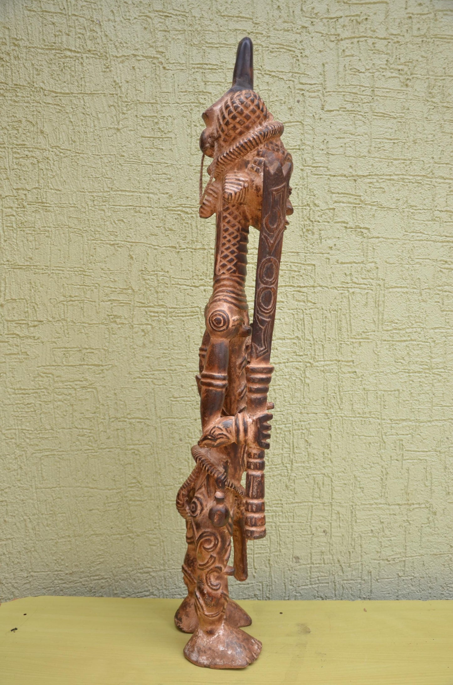 Monumental African Luluwa Maternity Wooden Statue | Tribal Art