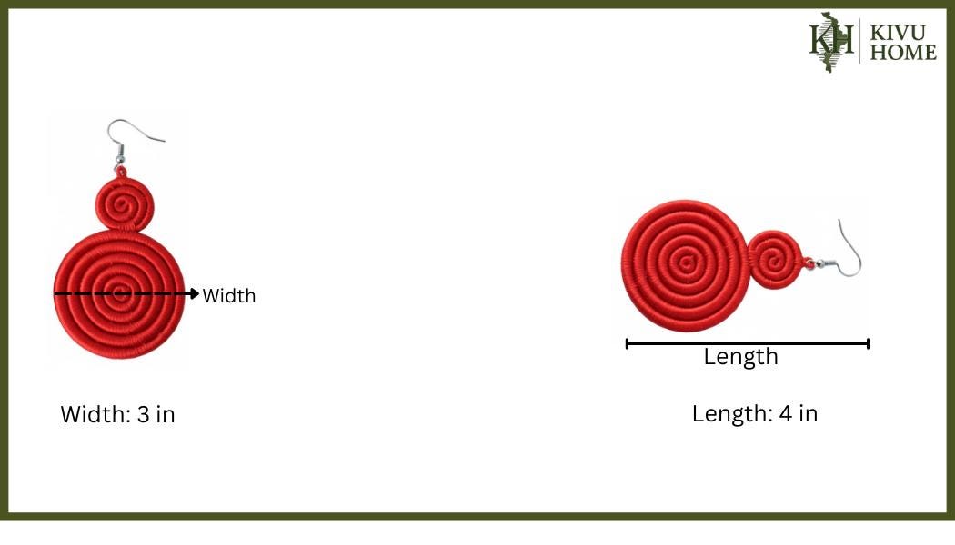 Red Sisal Rwandan Earrings, Handmade African Woven Fiber Jewelry, Bold Boho Statement Drop Earrings