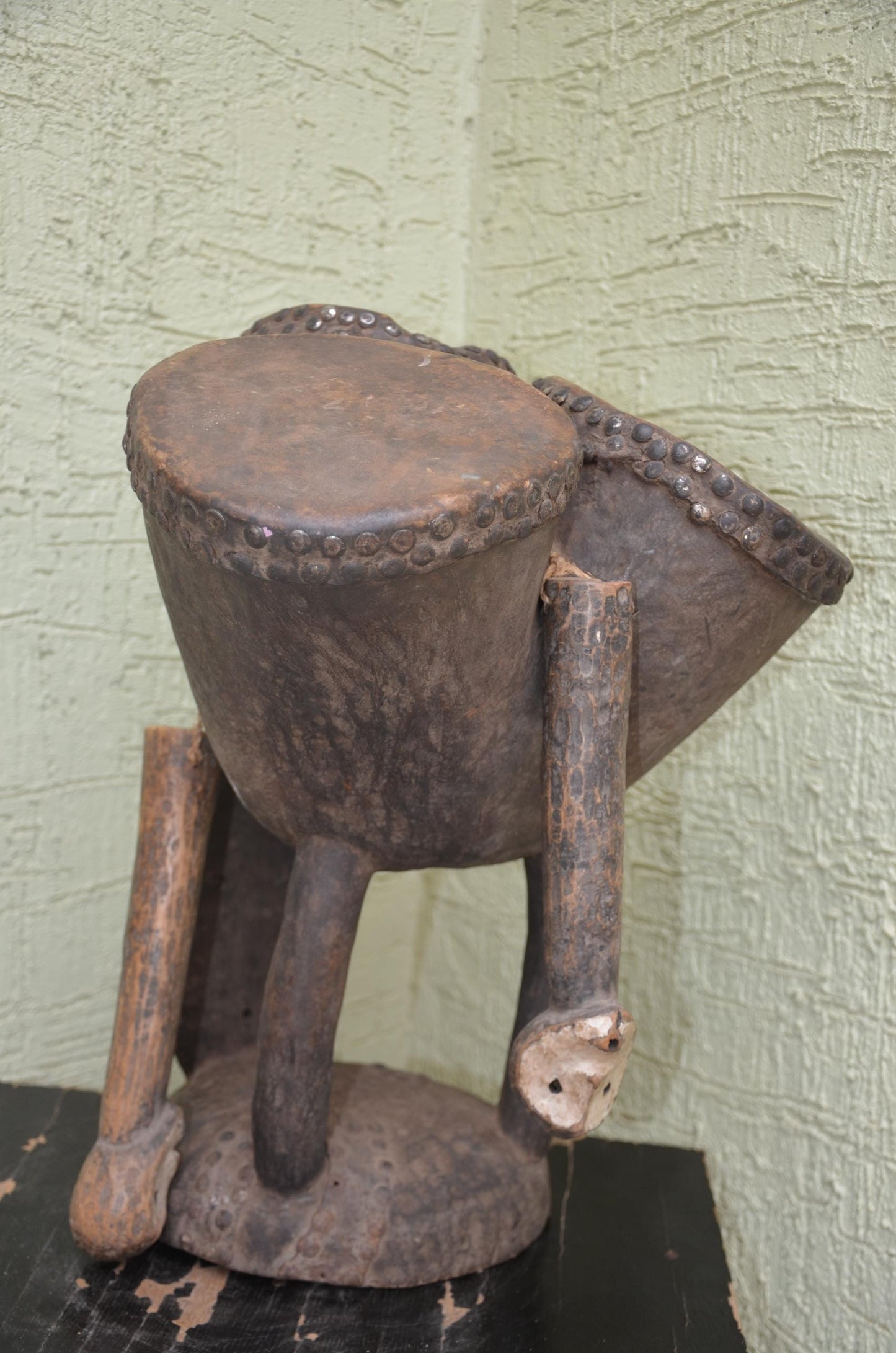 Authentic Pende/Kuba Traditional Double Drum | Congolese Art