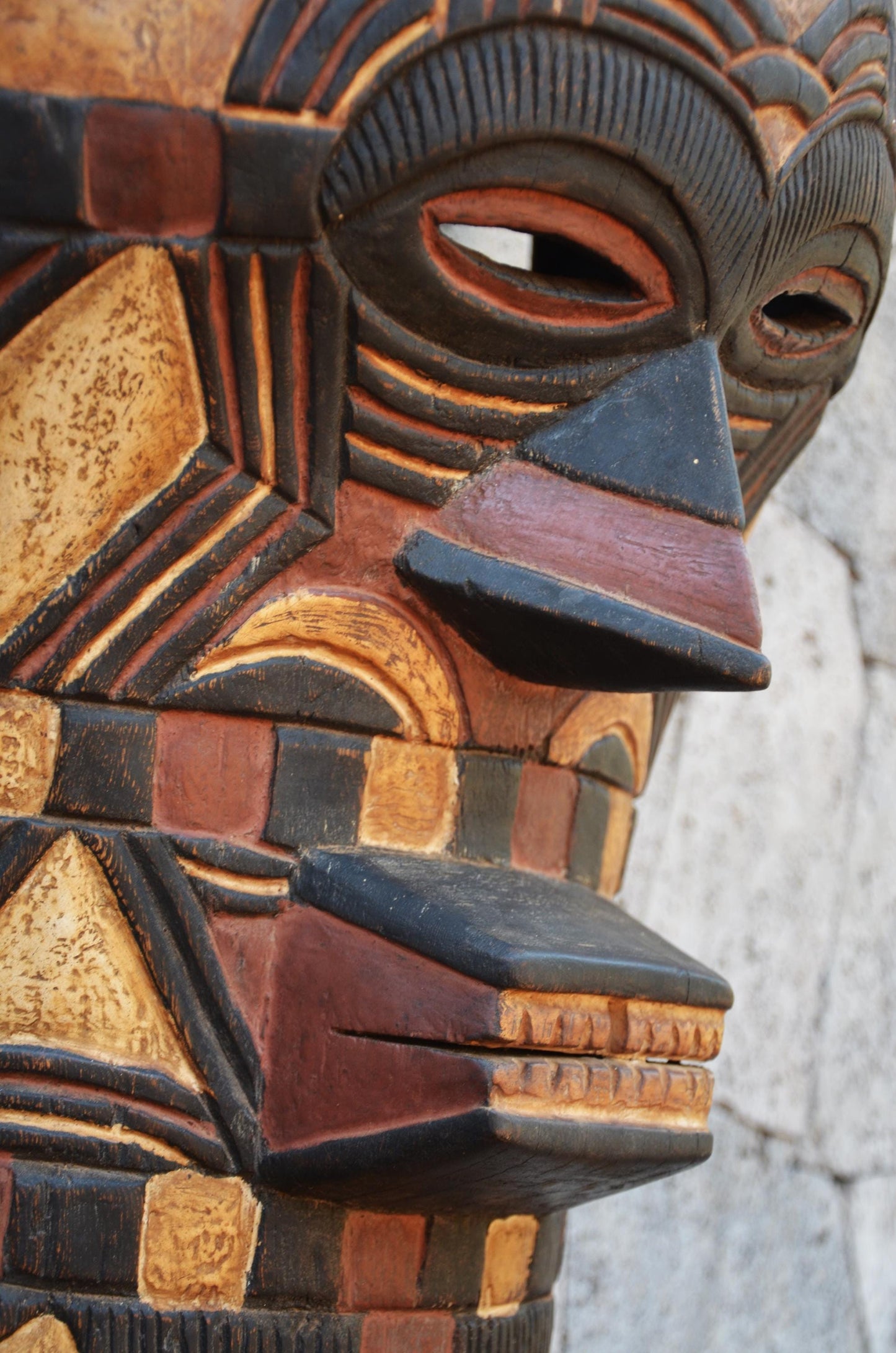 Authentic Tetela Mask | Large Congolese Tribal Art | Statement Piece