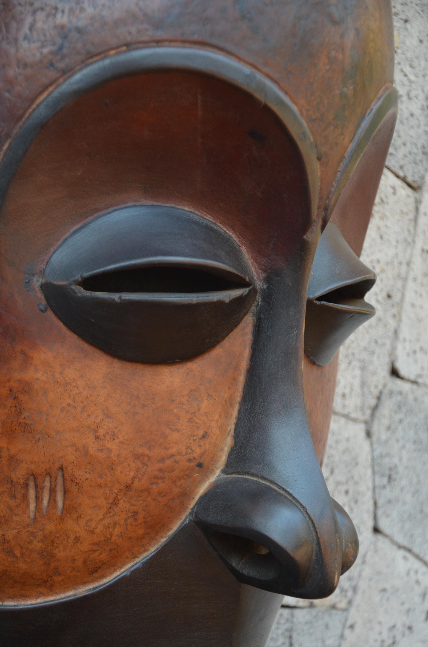 Authentic Dan-Style Mask | Large West African Wall Art