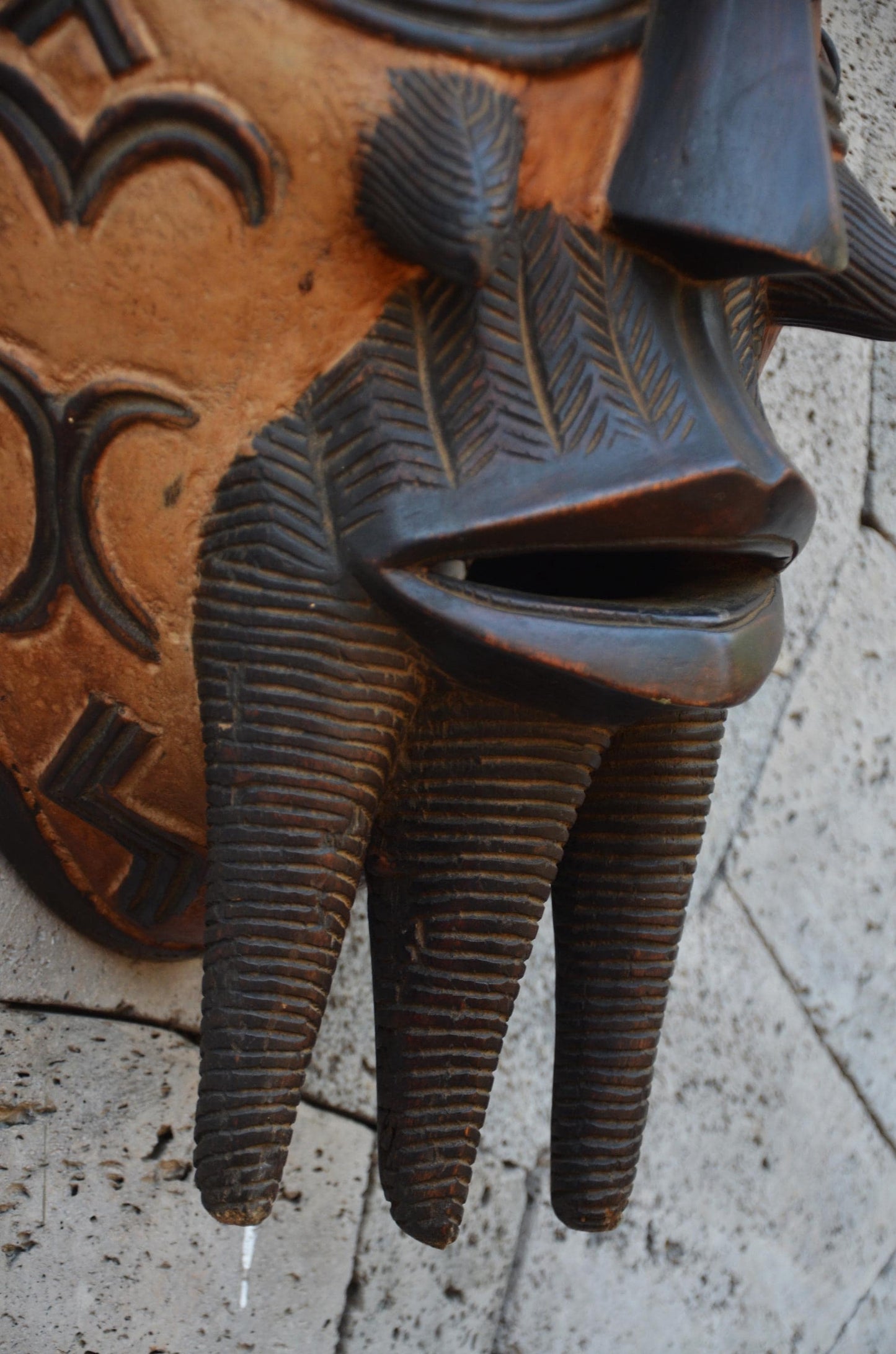 Authentic Lulua Helmet Mask | Congolese Tribal Art | Monumental