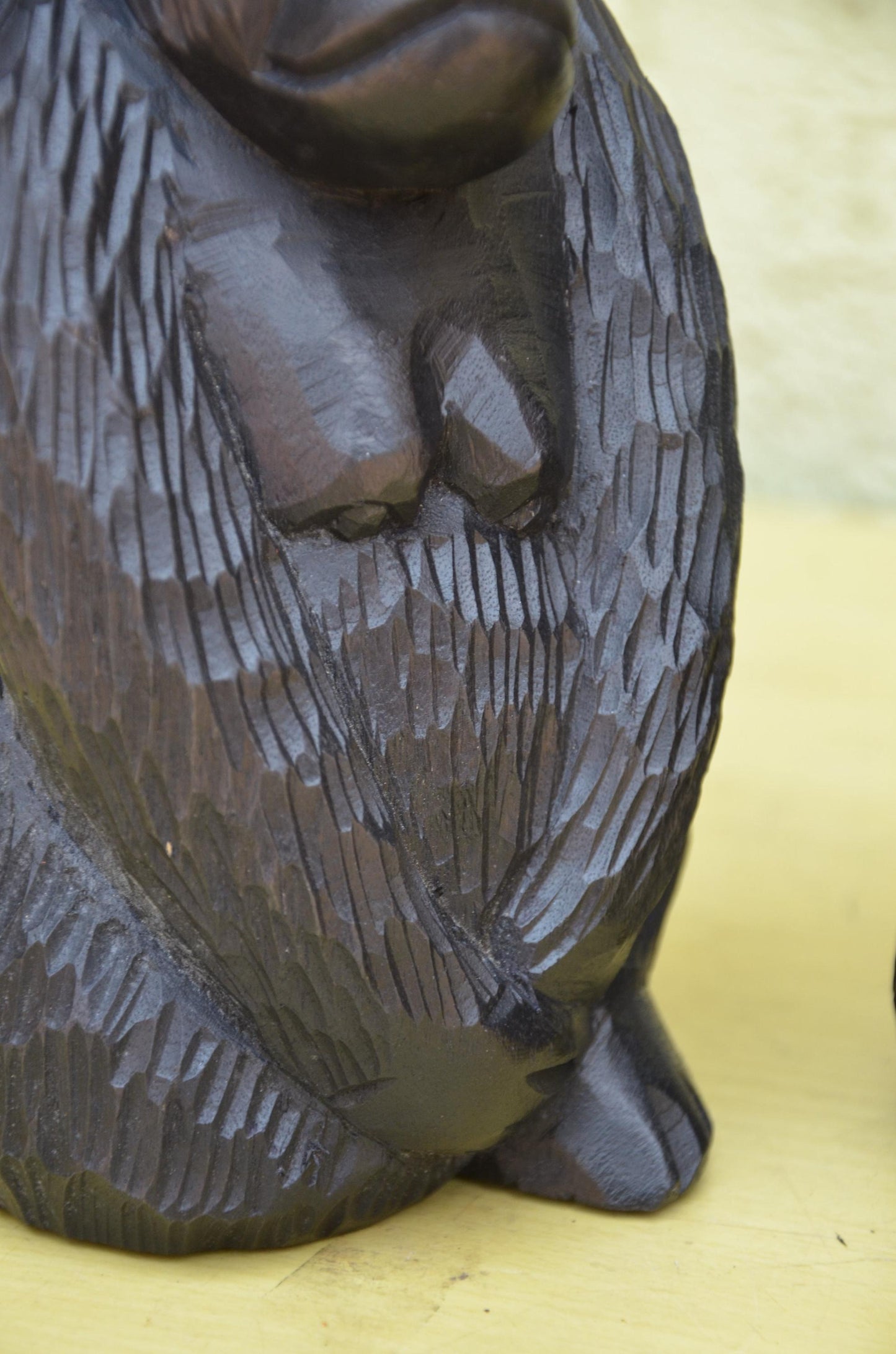 Hand Carved Wooden Gorilla Family Sculpture | Wildlife Art