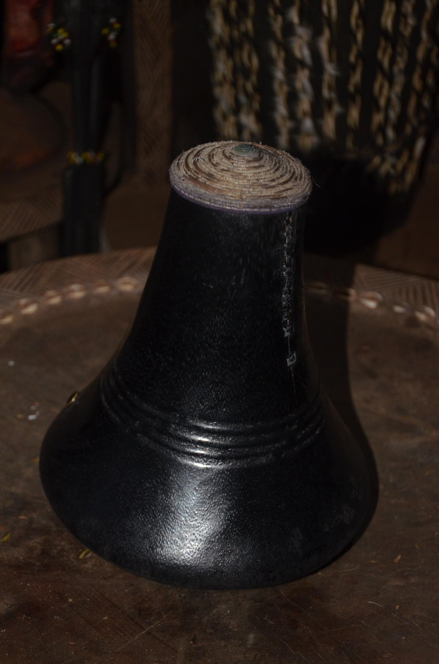 Handcrafted Rwandan Icyansi Wooden Milk Pot | Traditional Heritage Dairy Vessel
