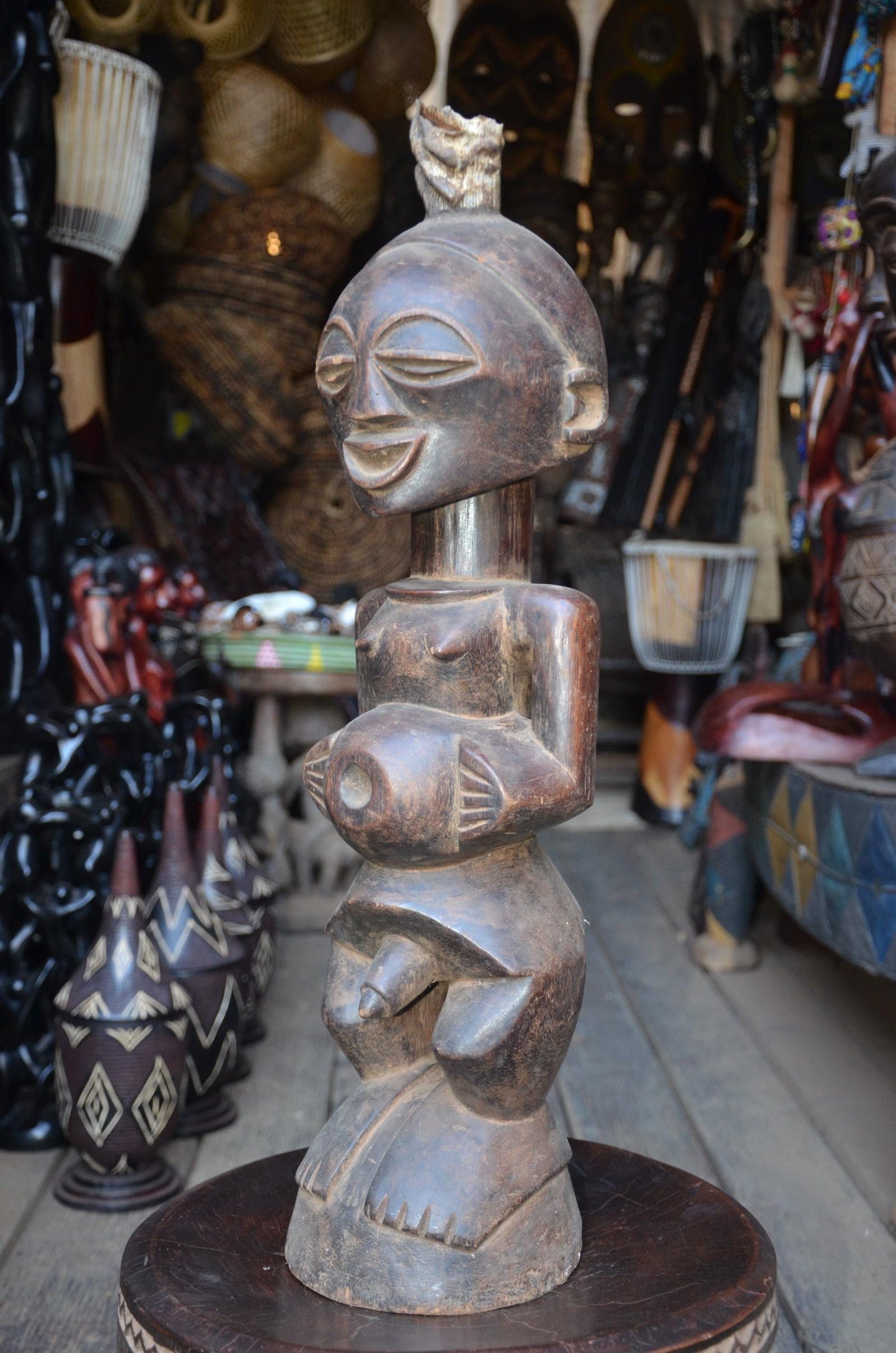 Authentic Luba Statue | Grand Prestige Ancestor | Congolese Tribal Art