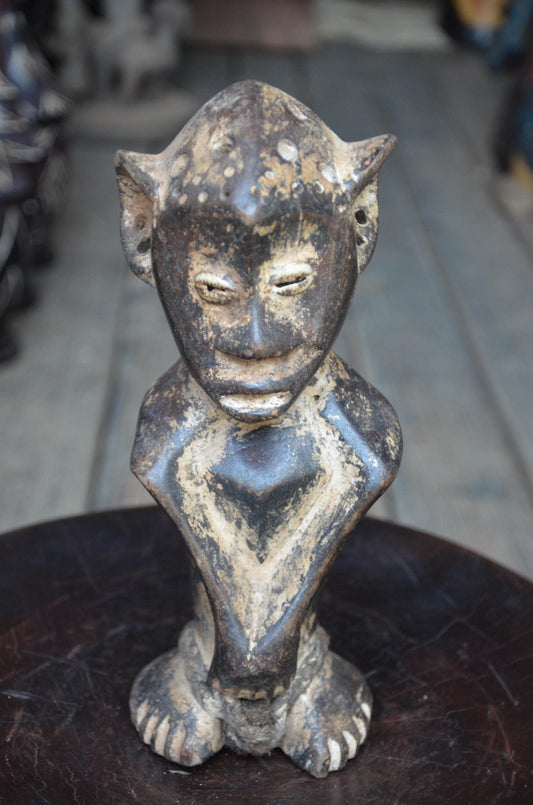 Authentic Lega Leopard Hybrid | Animal Sculpture | Tribal Wood Art