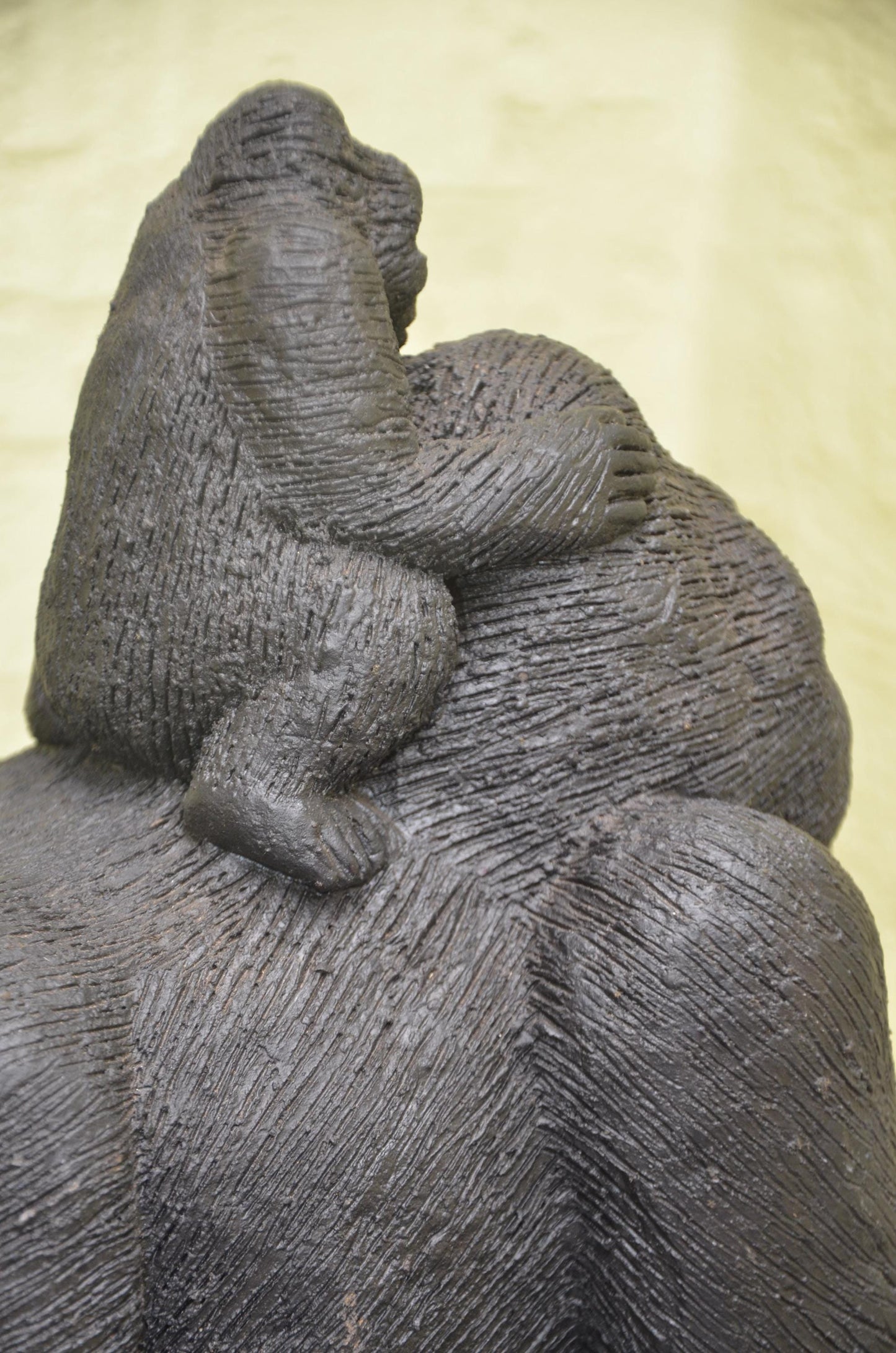 Handcrafted Clay Sculpture | Mother Gorilla Carrying Infant
