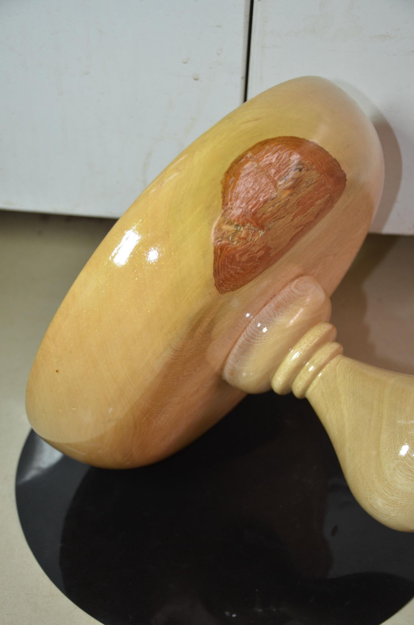 Pedestal Wooden Fruit Bowl | Light Blonde Wood Footed Serving Dish | Modern Nordic Countertop Centerpiece | Handcrafted Natural Wood Art