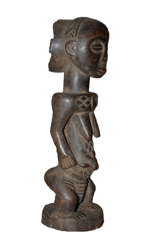 Authentic Luba Statue | Female Ancestral Figure | Congolese Tribal Art