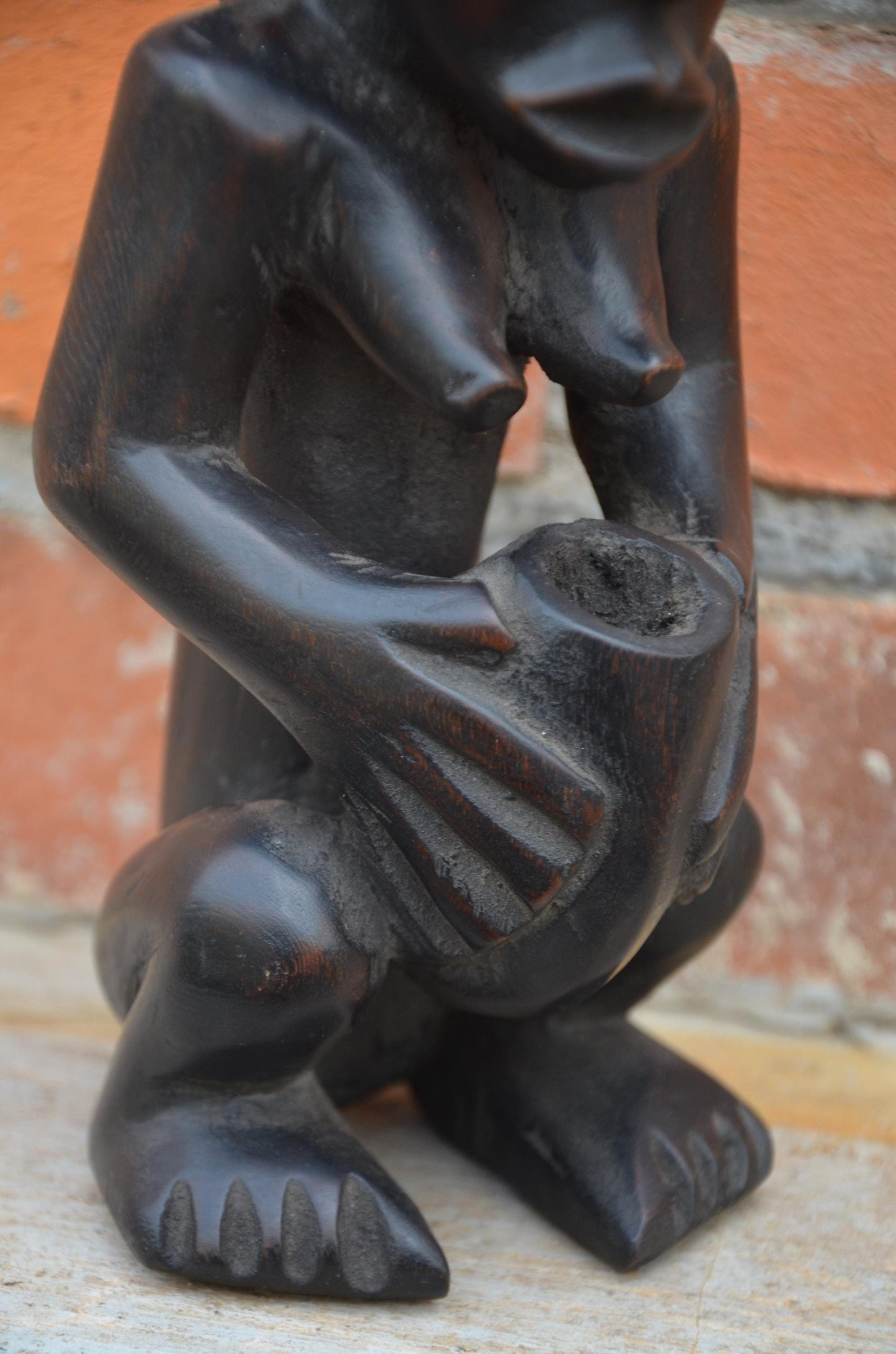 Authentic Luba/Hemba Female Figure with Cup | Congolese Art