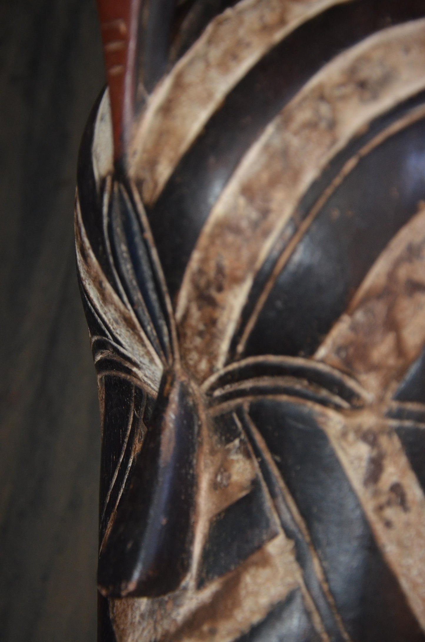 Songye Kifwebe Bird Mask – 13" Hand-Carved Wood Congo Art – Wall Decor