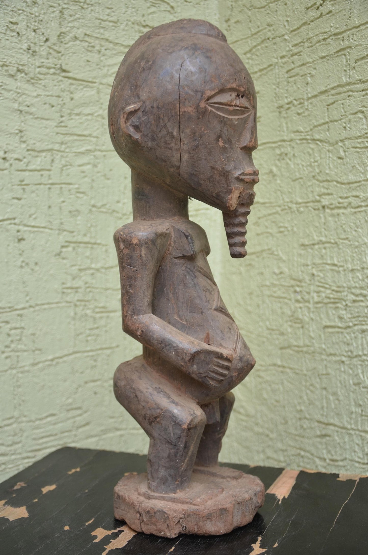 Male Singiti Statue â€“ 20" Hand-Carved Wood Hemba Ancestor Figure â€“ Congo Art.