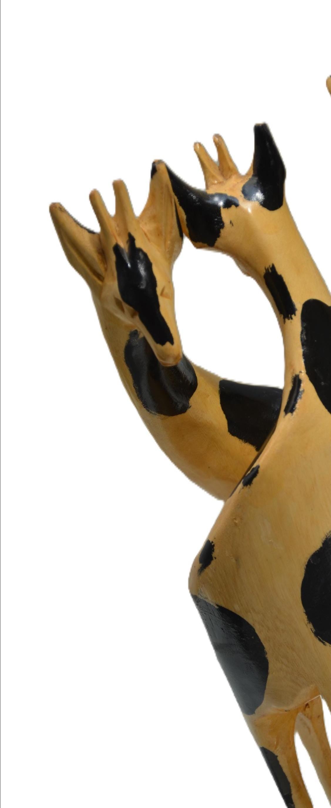 Decorating Giraffes – Hand-Carved Wooden African Sculpture