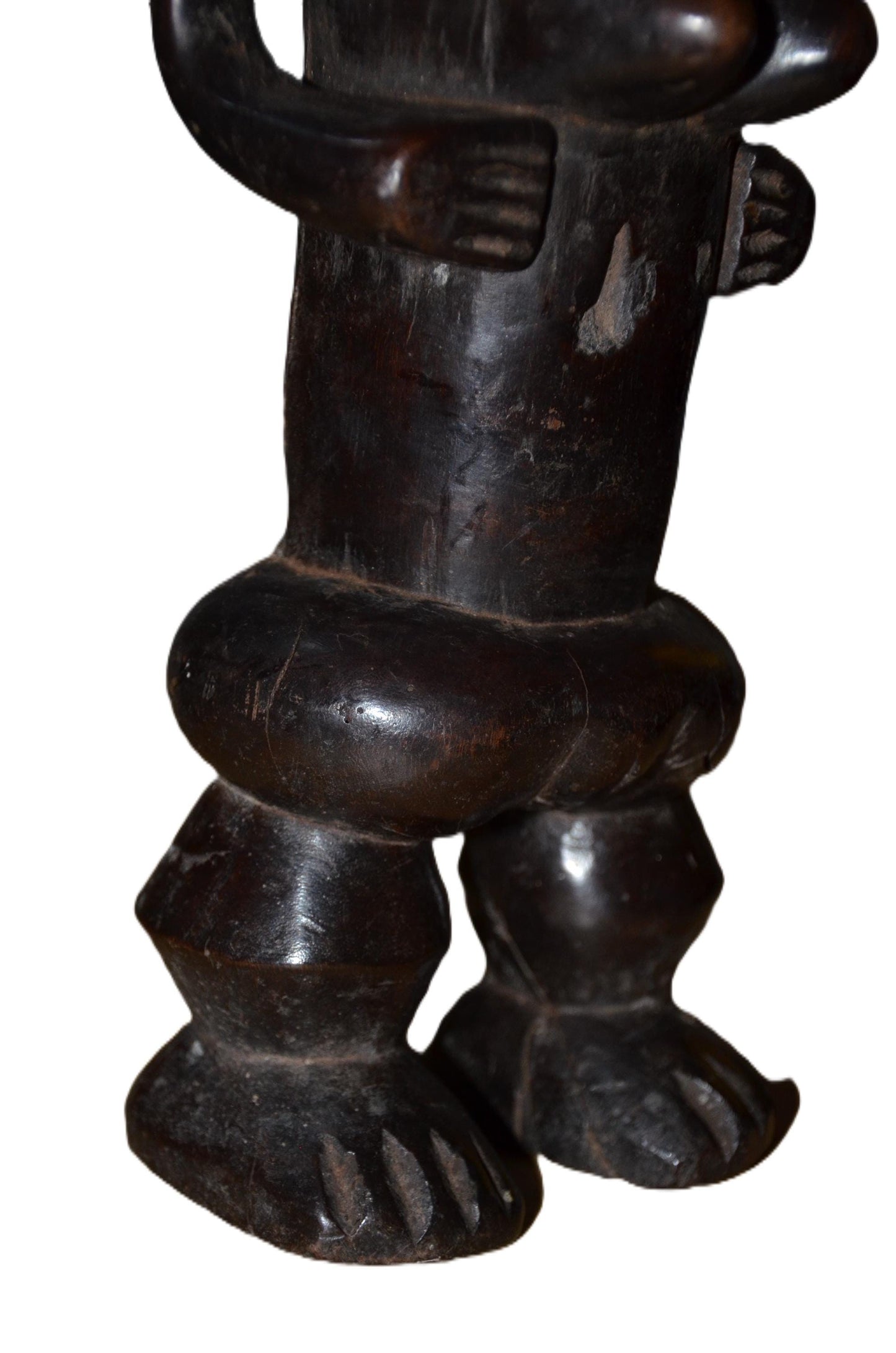 Authentic Ndekese Statue | Tribal Figure with Earrings | African Wood Art