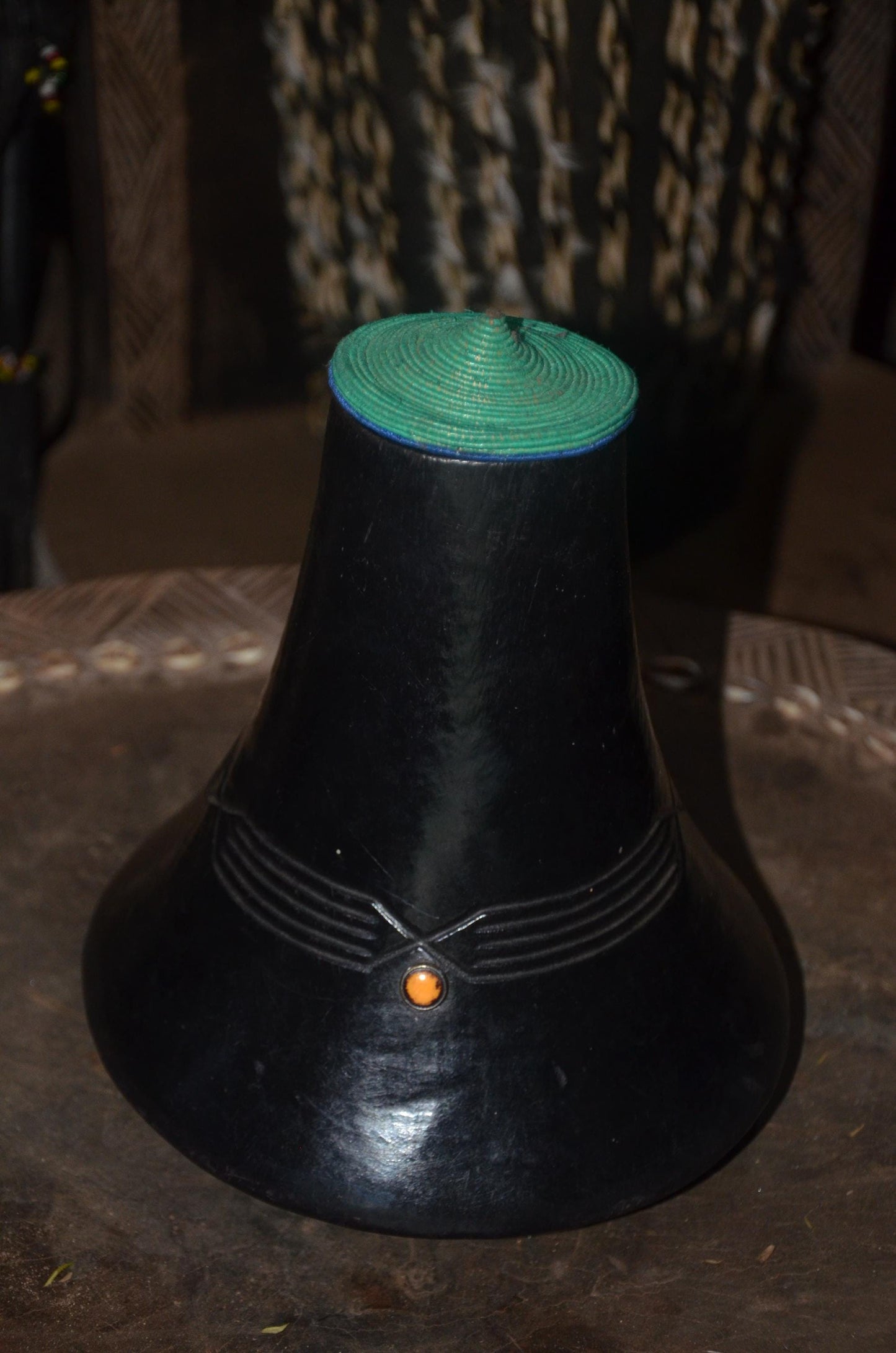 Authentic Hand-Carved Rwandan Icyansi Wooden Milk Vessel | Traditional Dairy Pot Decor
