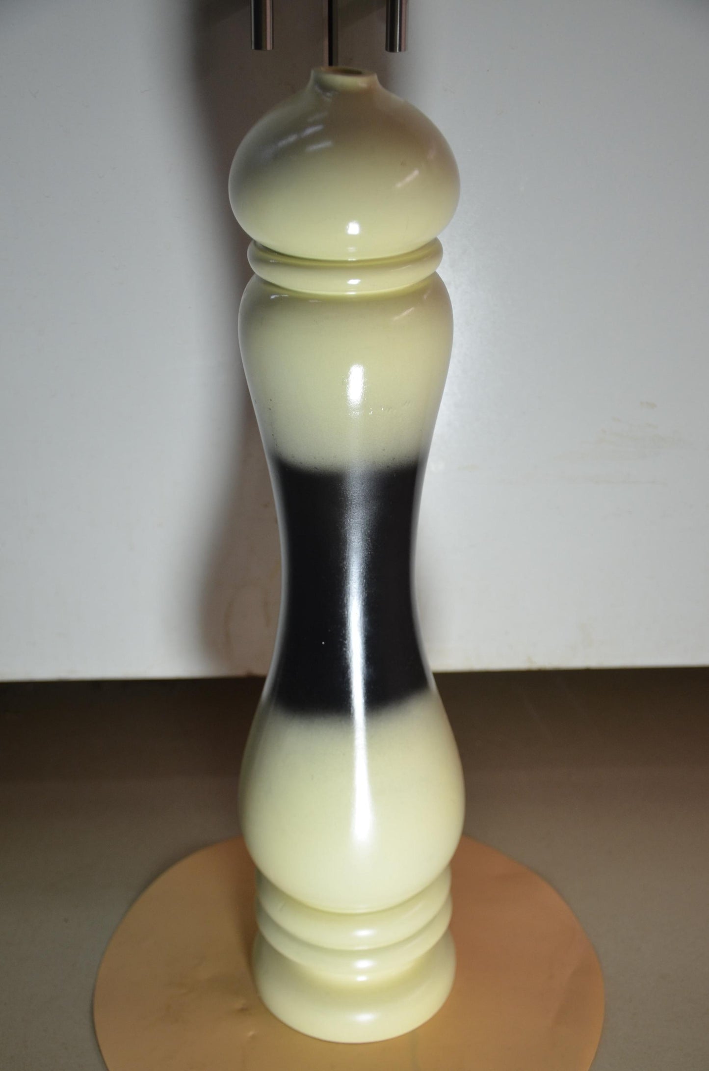 Wood Floor Vase – Black & Cream Totem Spindle Vase, Modern Nordic Home Decor