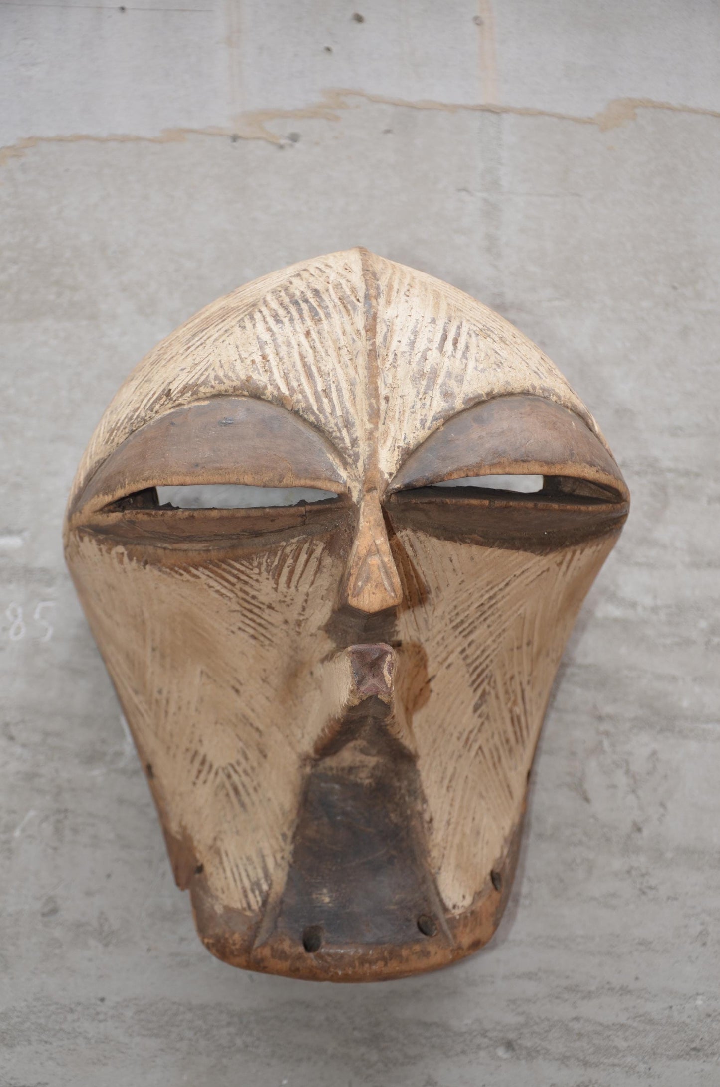 Authentic Female Songye Kifwebe Mask | Congo Tribal Art | Rounded