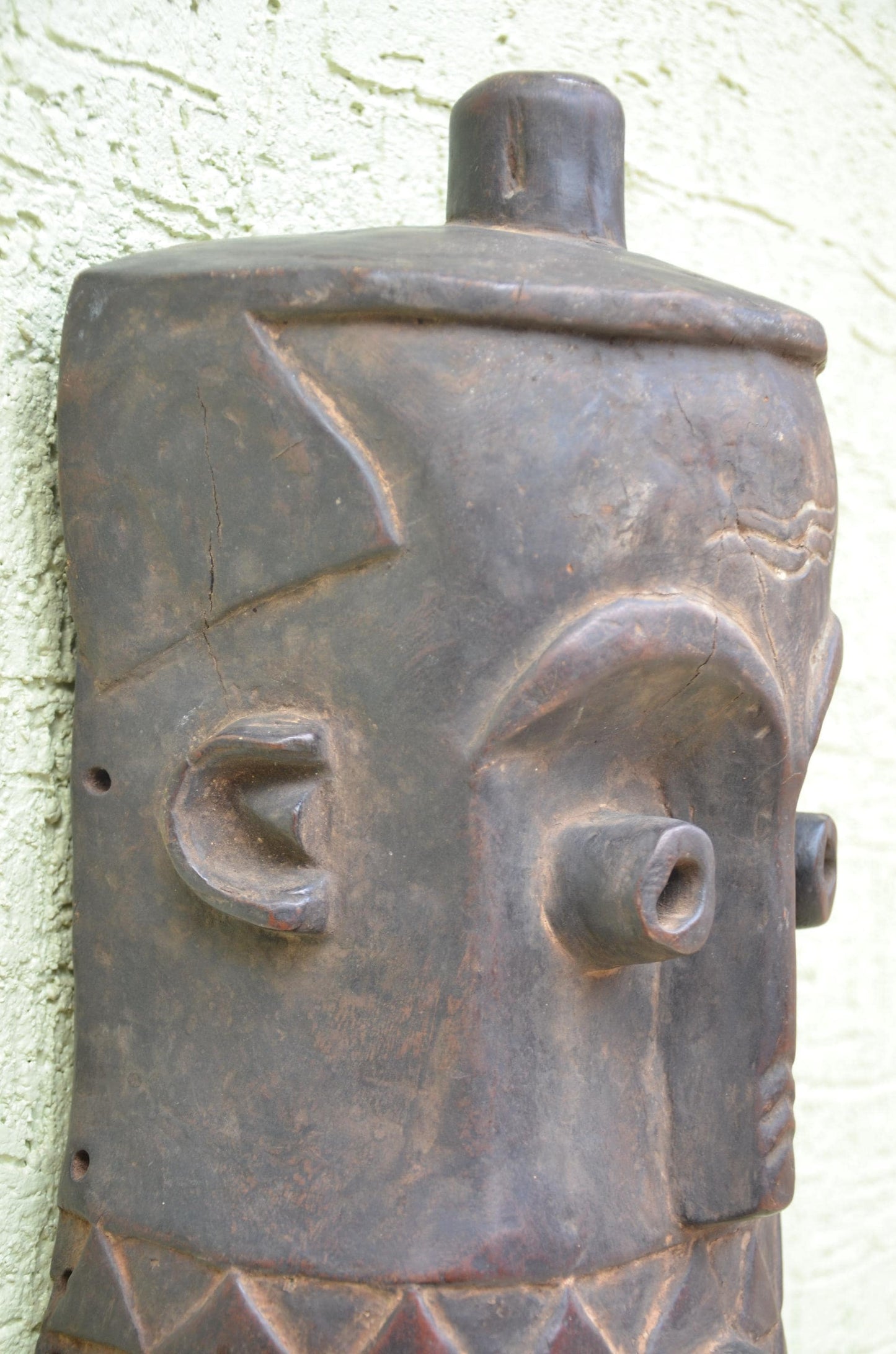 Bembe Helmet Mask | Authentic Congolese Tribal Wooden Carving | DRC Heritage Wall Art | Handcrafted Tribal Collector Sculpture