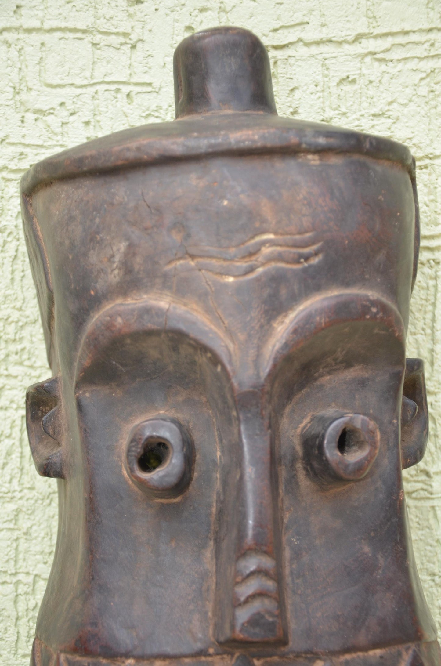 Bembe Helmet Mask | Authentic Congolese Tribal Wooden Carving | DRC Heritage Wall Art | Handcrafted Tribal Collector Sculpture