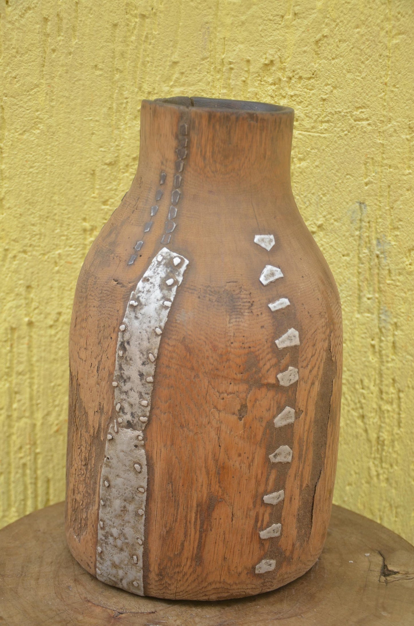 Authentic Rwandan Milk Vessel | Traditional Icyansi | Hand-Carved Wood