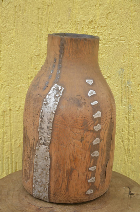 Authentic Rwandan Milk Vessel | Traditional Icyansi | Hand-Carved Wood