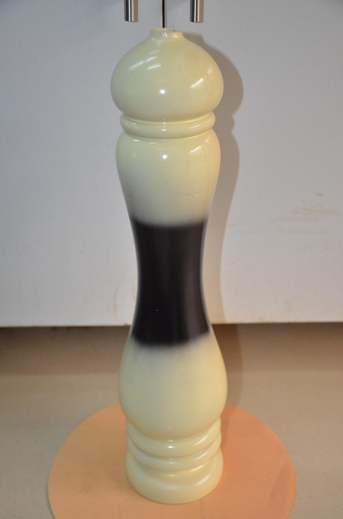 Wood Floor Vase – Black & Cream Totem Spindle Vase, Modern Nordic Home Decor