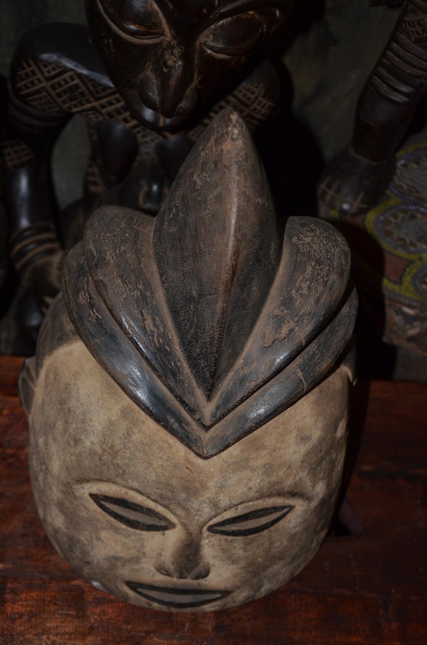 Authentic Luba Songye Helmet | Kikashi Female Spirit | Tribal Art Sculpture-269
