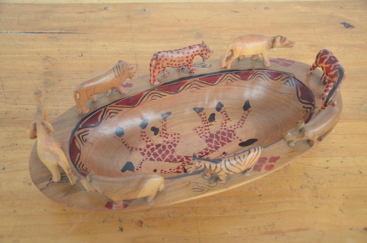 Hand-Carved Wildlife Wooden Fruit Bowl Set | Artisan African Decorative Bowls