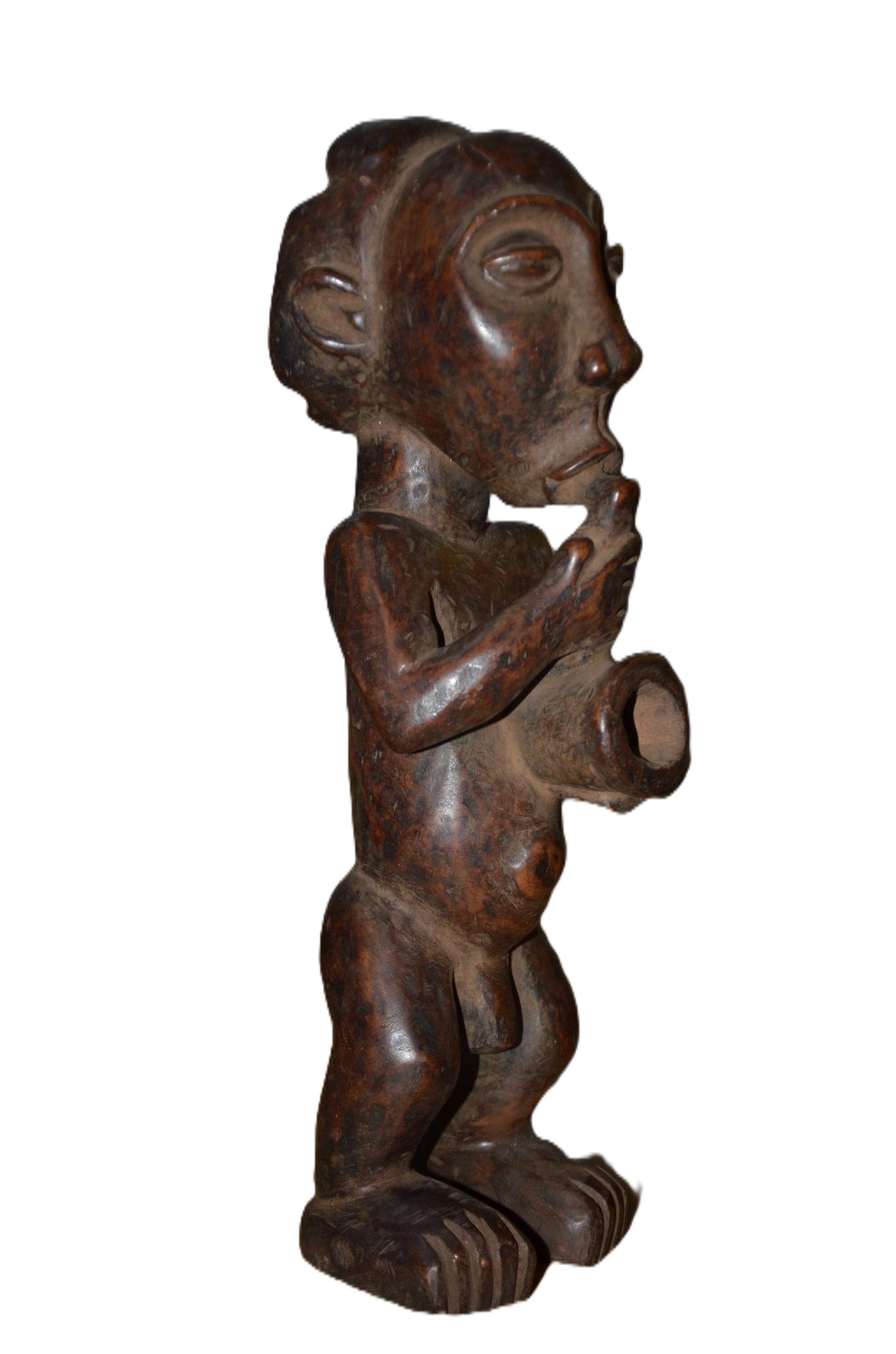 Authentic Hemba Statue | Tribal Musician Figure | Hand-Carved Wood Art