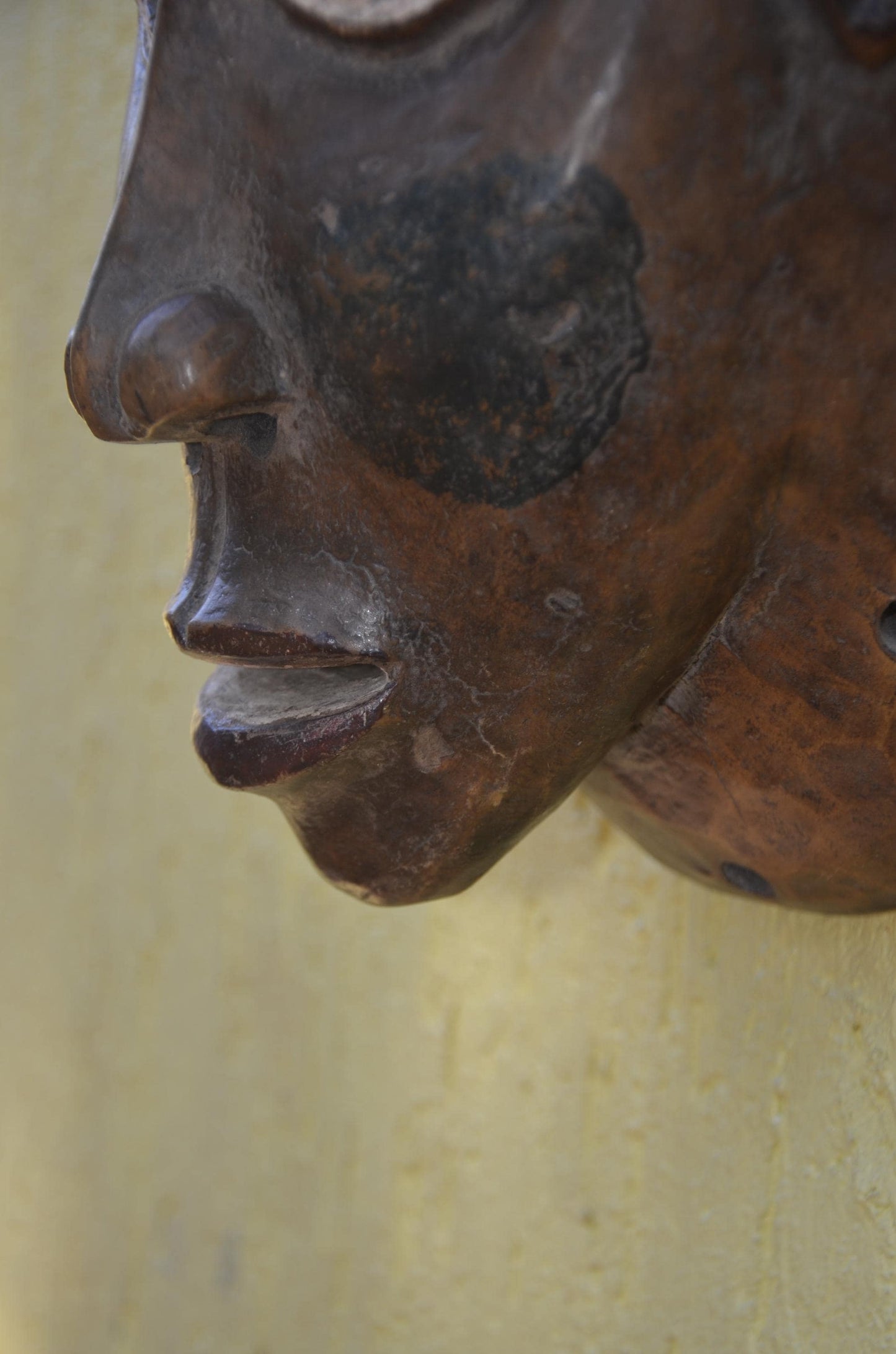 Baule Mask – 17" Hand-Carved Wood Mask – Ivory Coast Tribal Home Decor