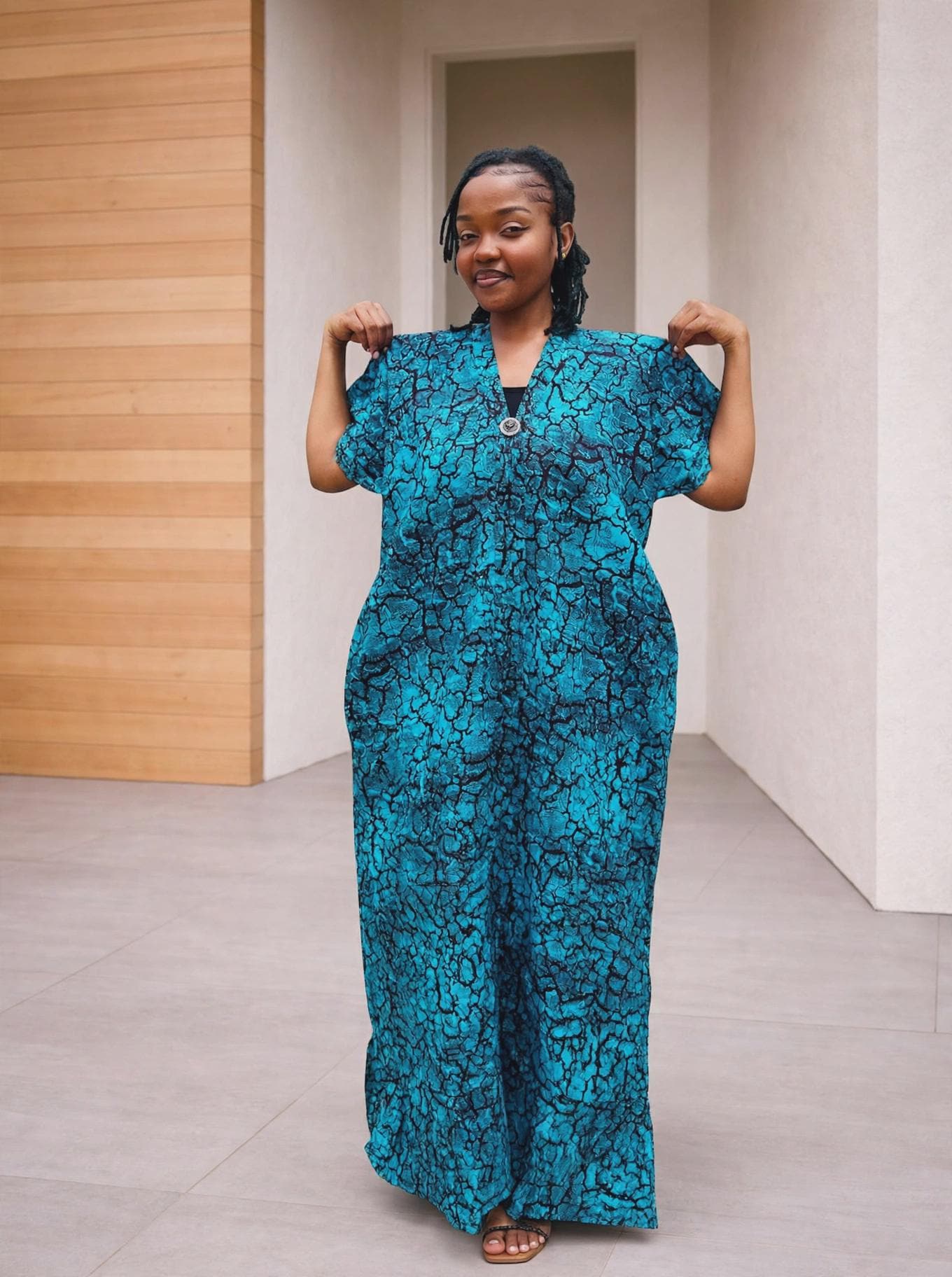Adire Silk Bubu Dress | Free Size Tie Dye Caftan, Maxi Dress