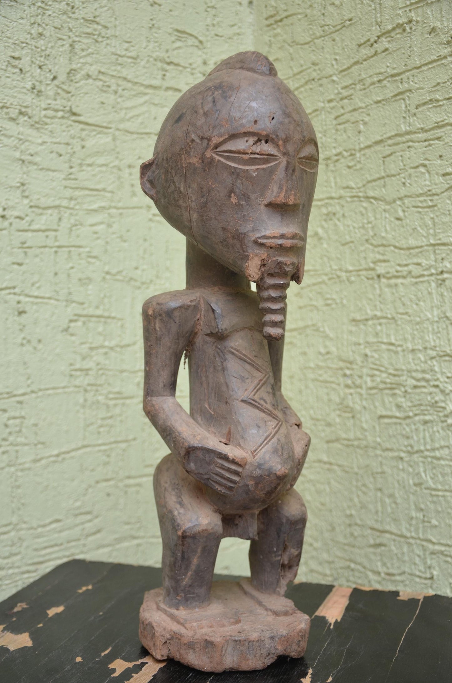 Male Singiti Statue â€“ 20" Hand-Carved Wood Hemba Ancestor Figure â€“ Congo Art.