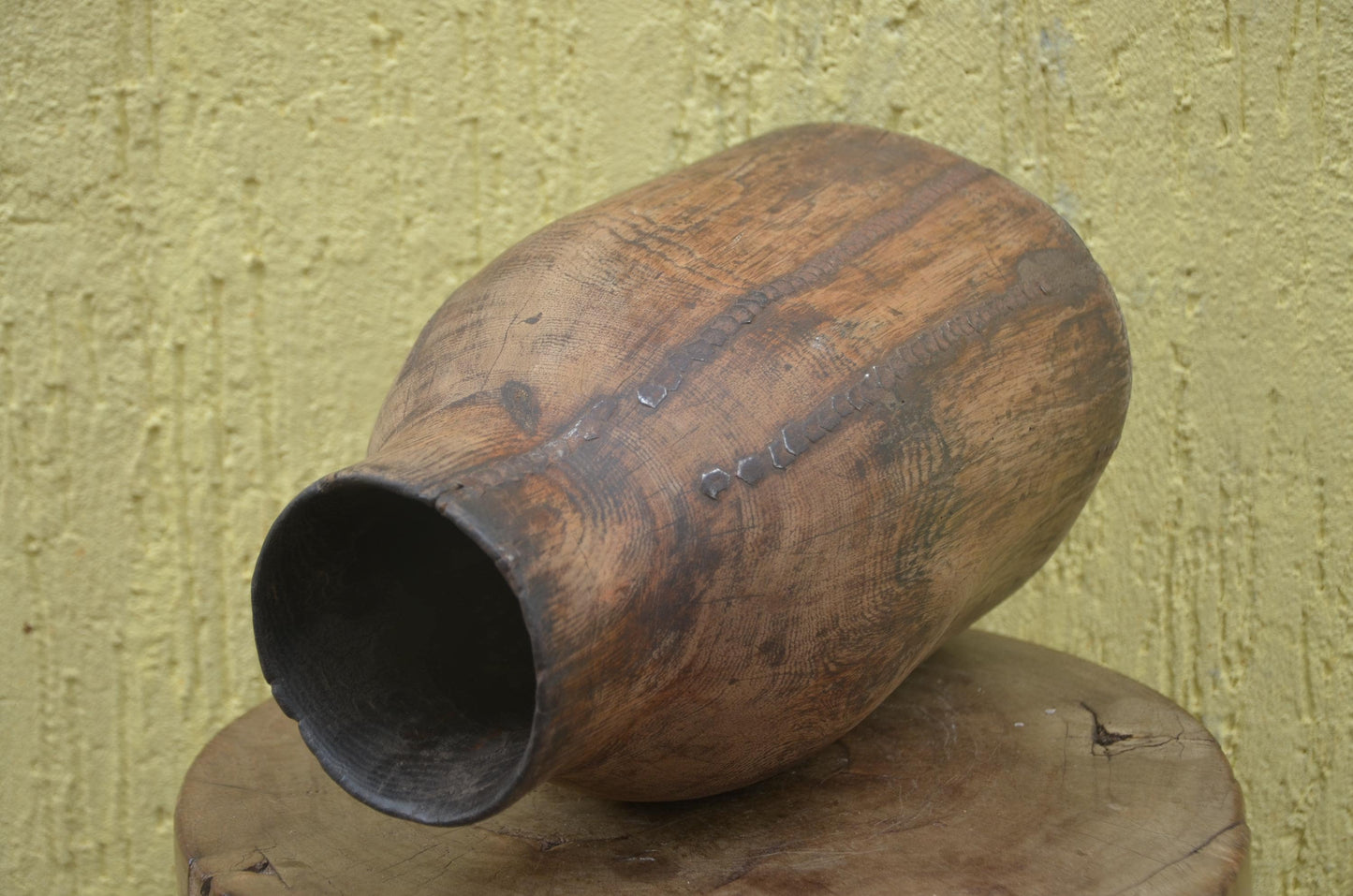 Authentic Rwandan Milk Vessel | Carved Icyansi | Traditional Wood Art