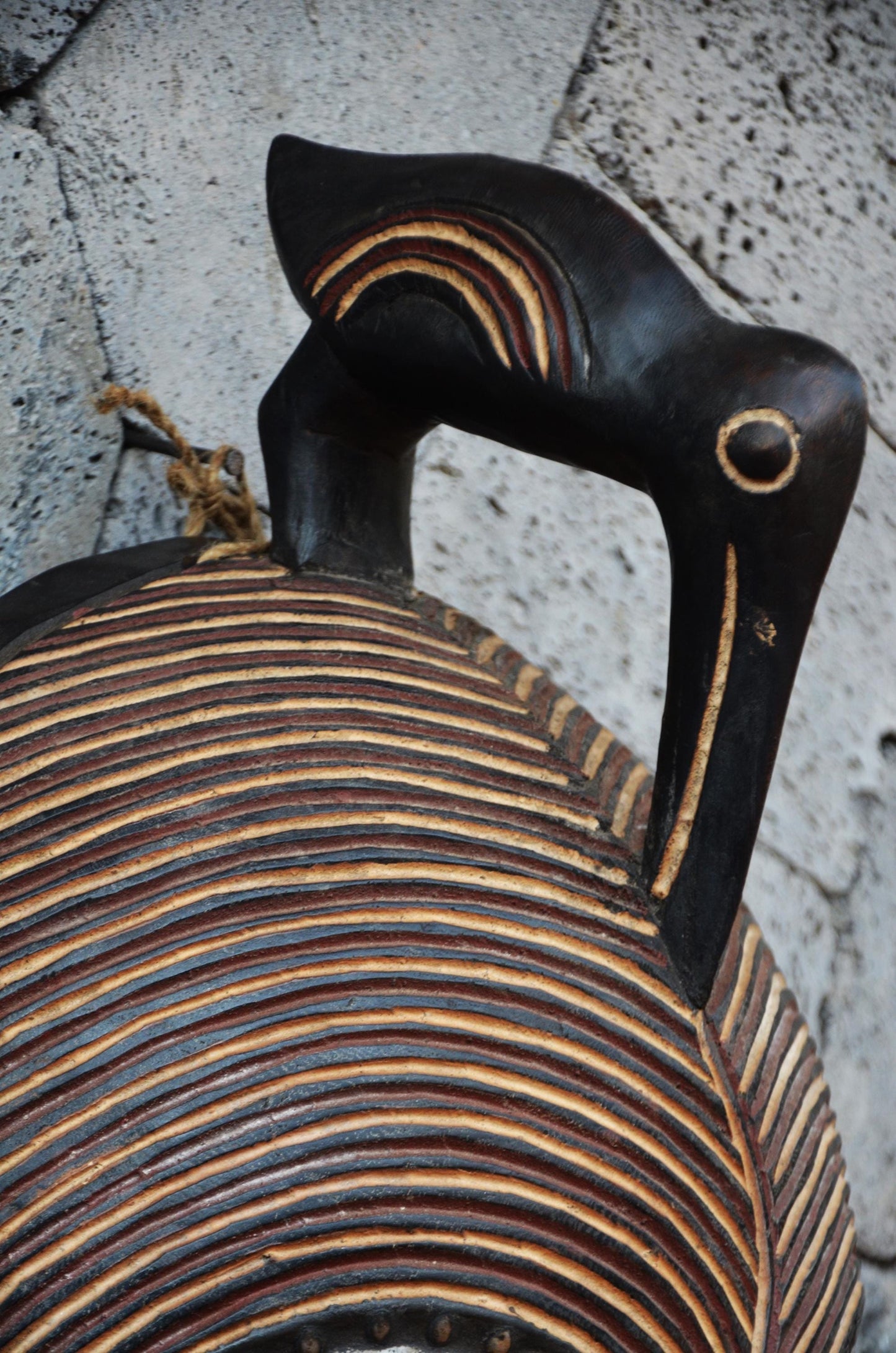 Ghanaian "Onyame" Style Moon Mask | Hand-Carved Tribal Wall Art