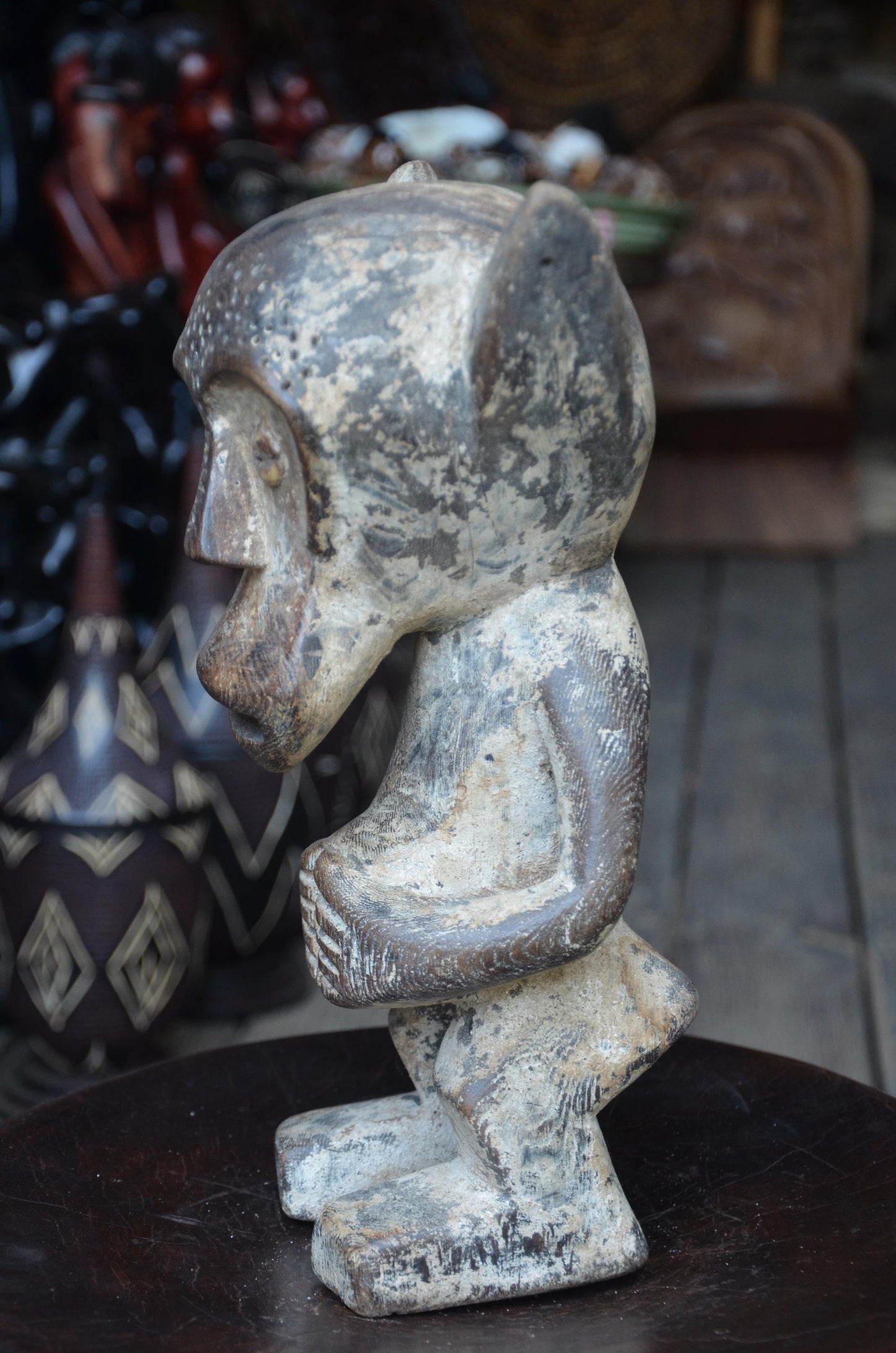 Authentic Hemba Style Statue | Chimpanzee Power Figure | Tribal Wood Art