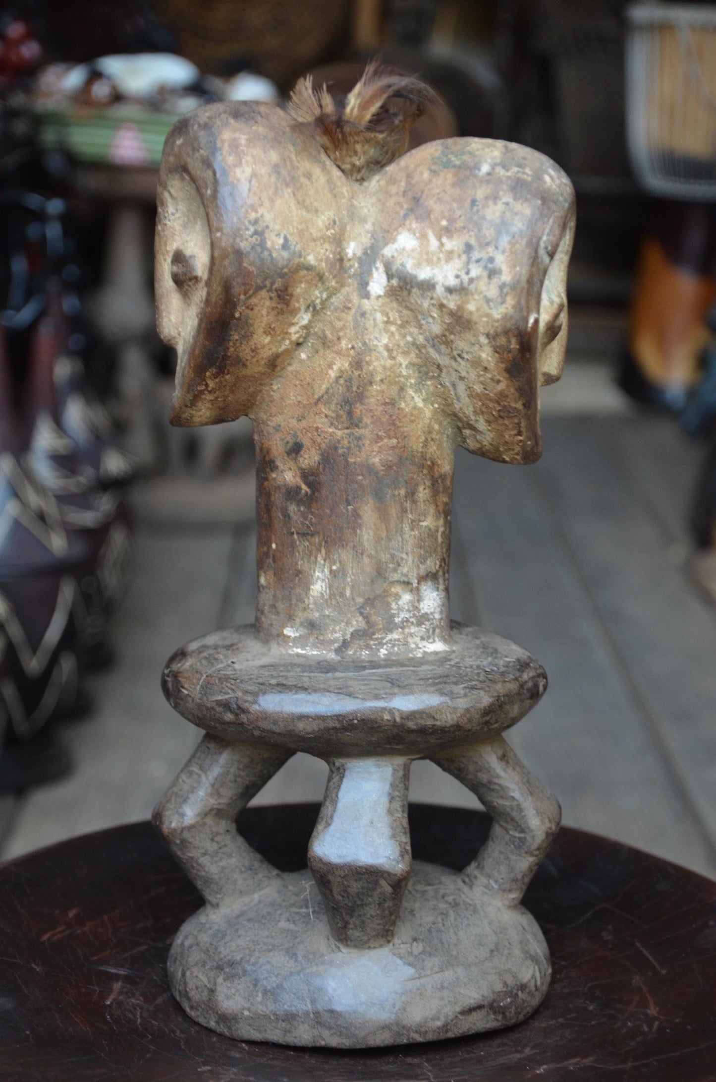 Authentic Lega Double-Headed Figure | Tribal Art | Congolese Sculpture