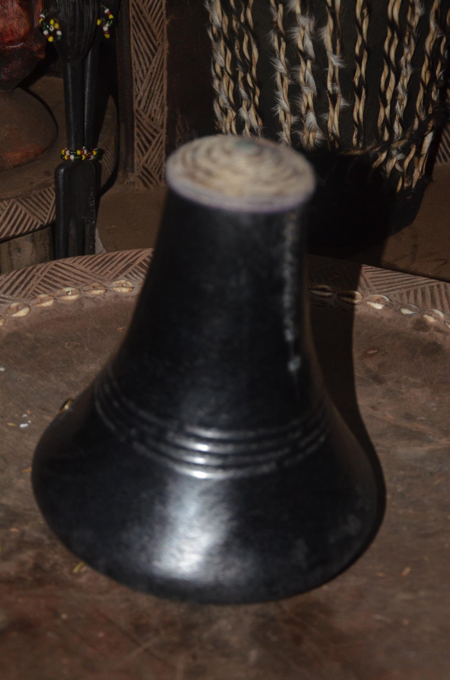 Handcrafted Rwandan Icyansi Wooden Milk Pot | Traditional Heritage Dairy Vessel