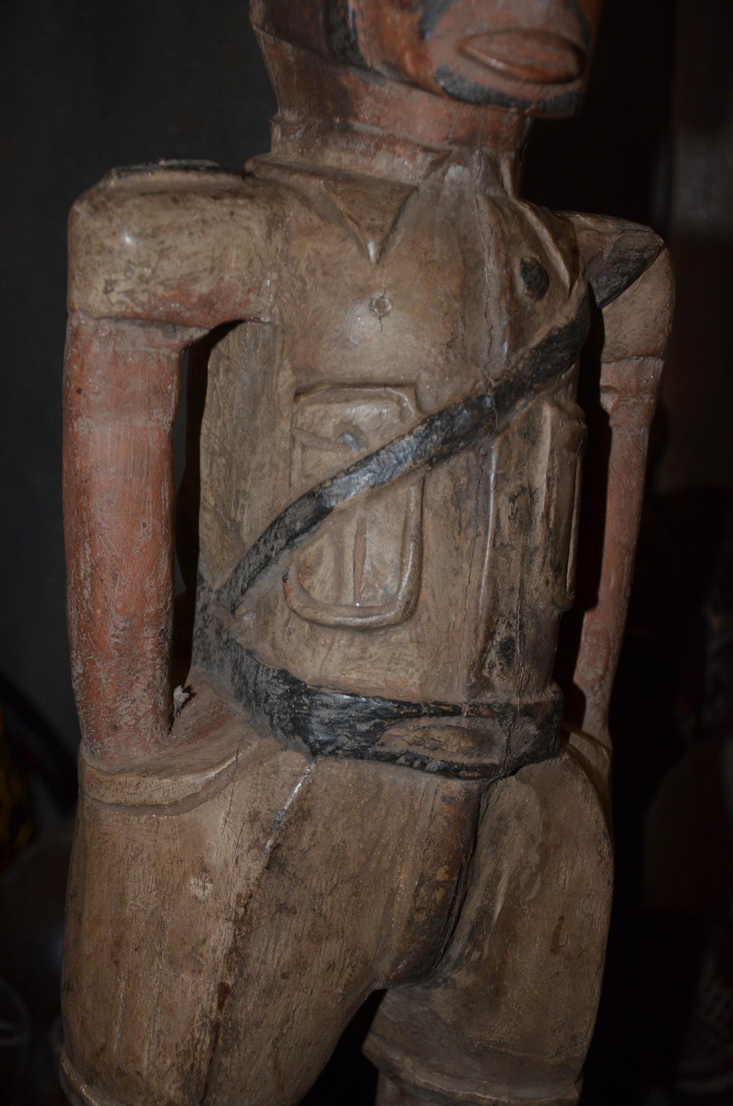 Colonial Administrator Figure | Large Hand-Carved Wood Statue | Ethnographic Art