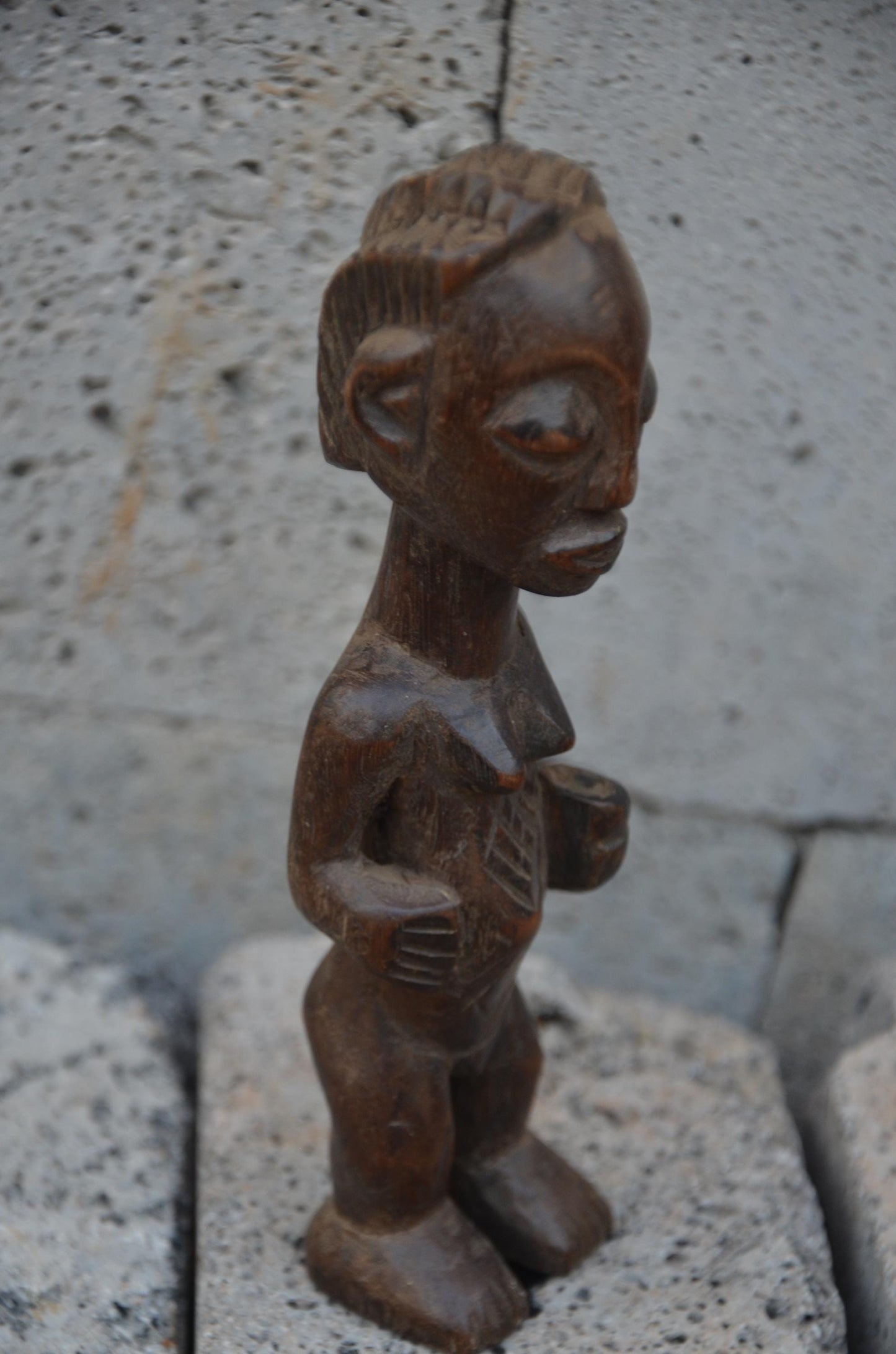 Authentic Chokwe Female Ancestor Figure | Angolan Tribal Art
