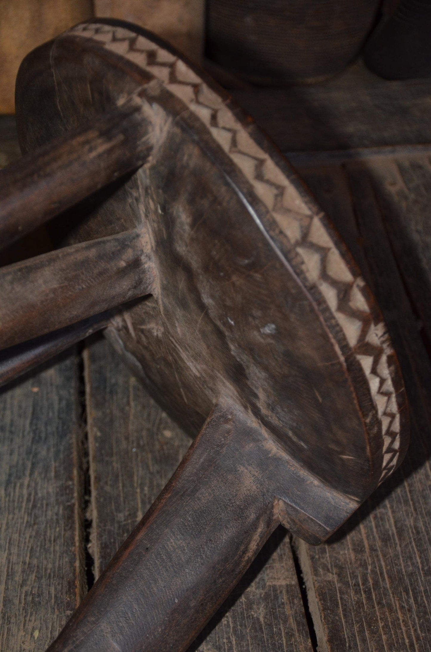 Authentic Senufo Kamba Stool | Three-Legged Wooden Stool | Tribal Home Decor