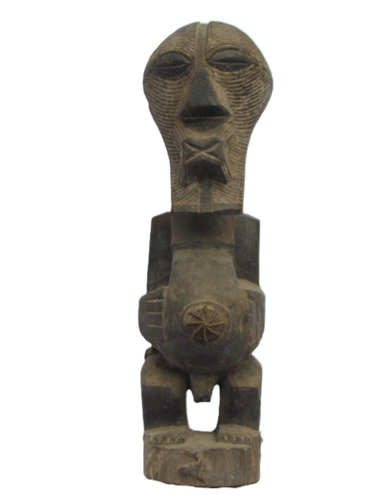 Figurine de pouvoir Songye Nkishi, sculpture fétiche africaine, art tribal du Congo, statue de protection spirituelle, figurine rituelle sculptée à la main