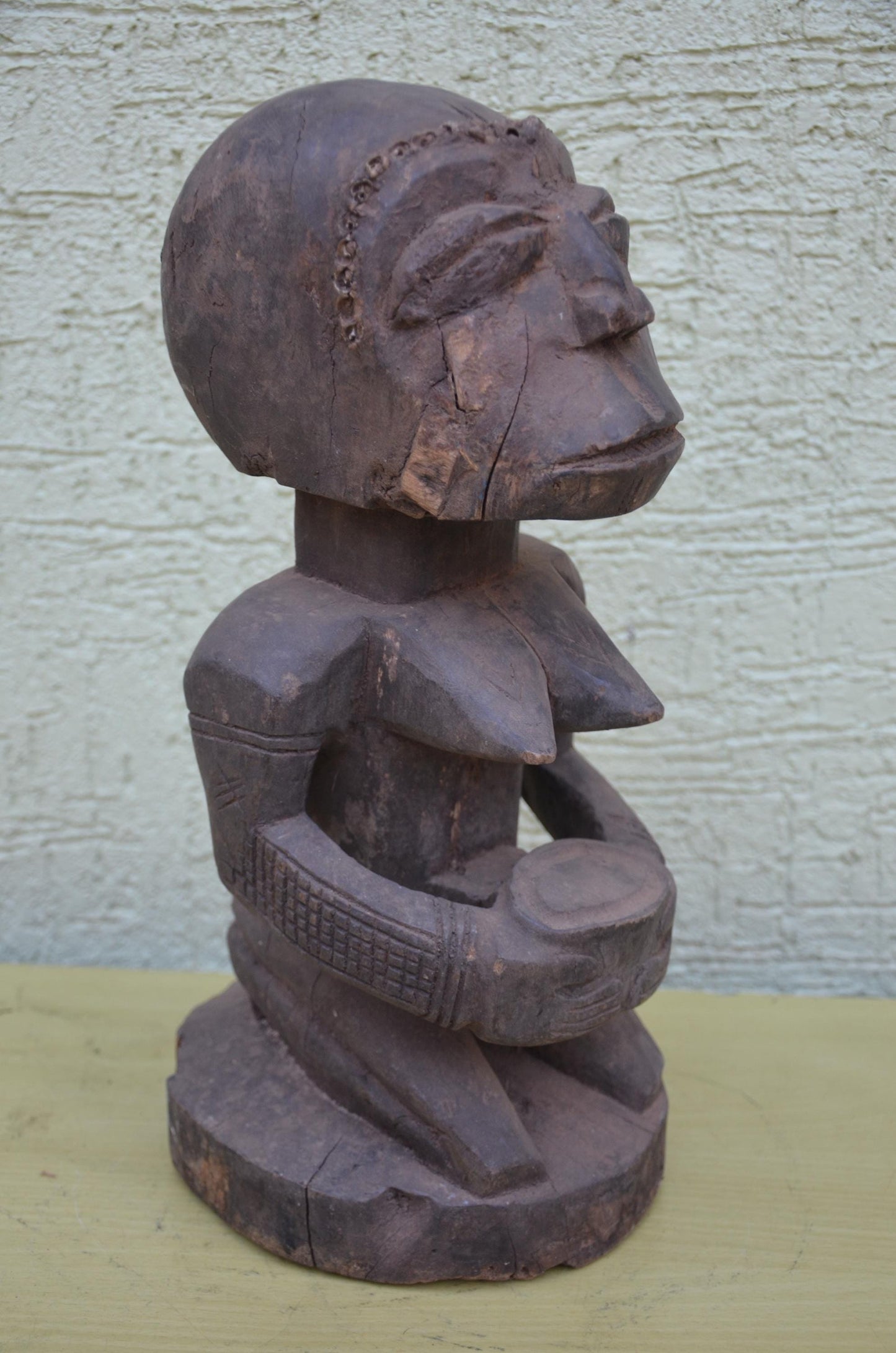 Luba Female Bowl Bearer Figure | DRC Ethnographic Art