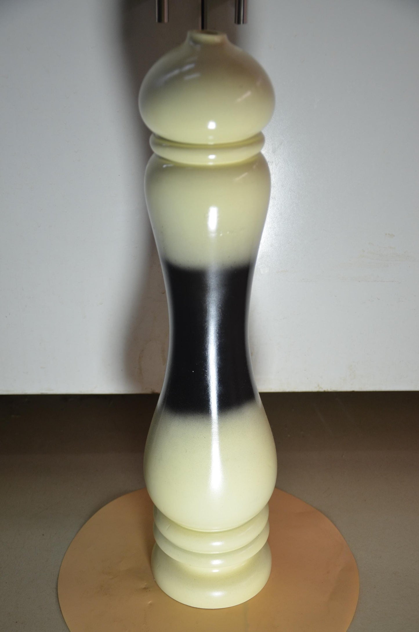 Wood Floor Vase – Black & Cream Totem Spindle Vase, Modern Nordic Home Decor
