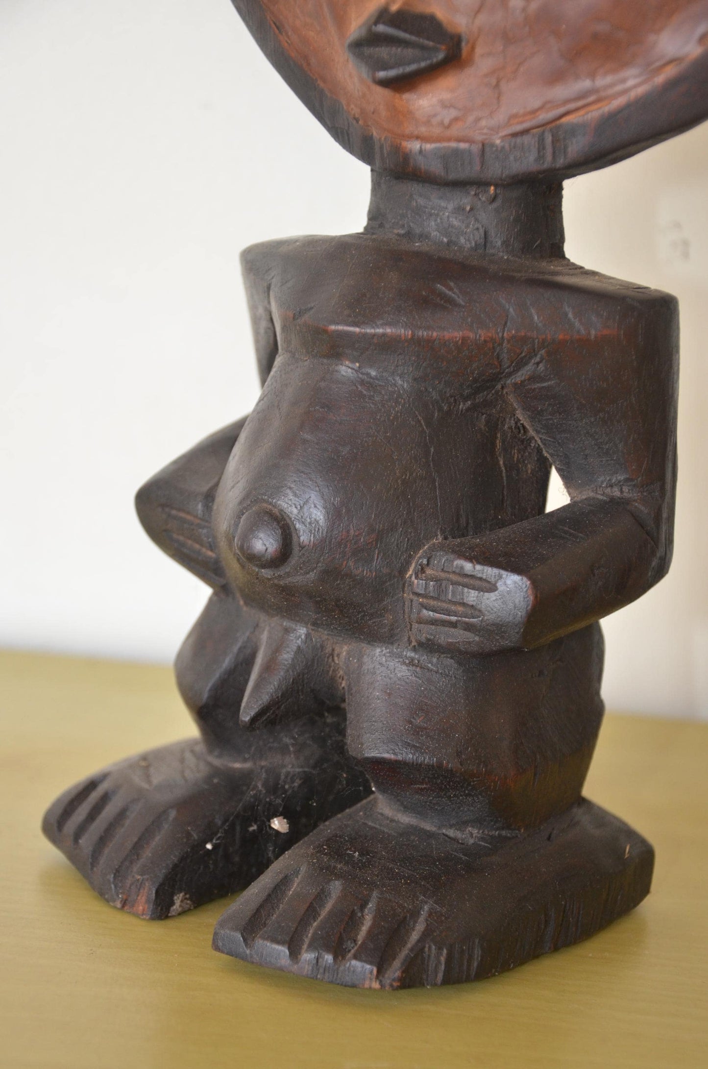 Ashanti Akua'ba Statue – 17" Hand-Carved Wood – Ghana Fertility Ritual Art