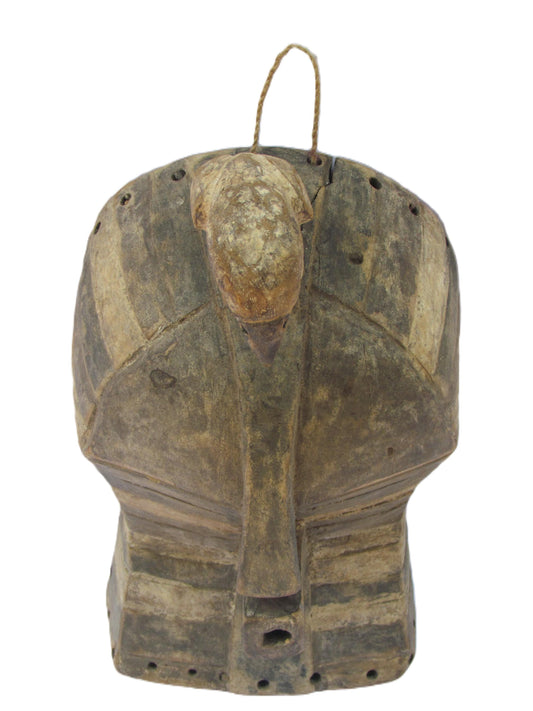 Masque africain | Songye antique sculpté à la main | Décoration murale unique | Objets de collection ethniques et tribaux pour la maison.