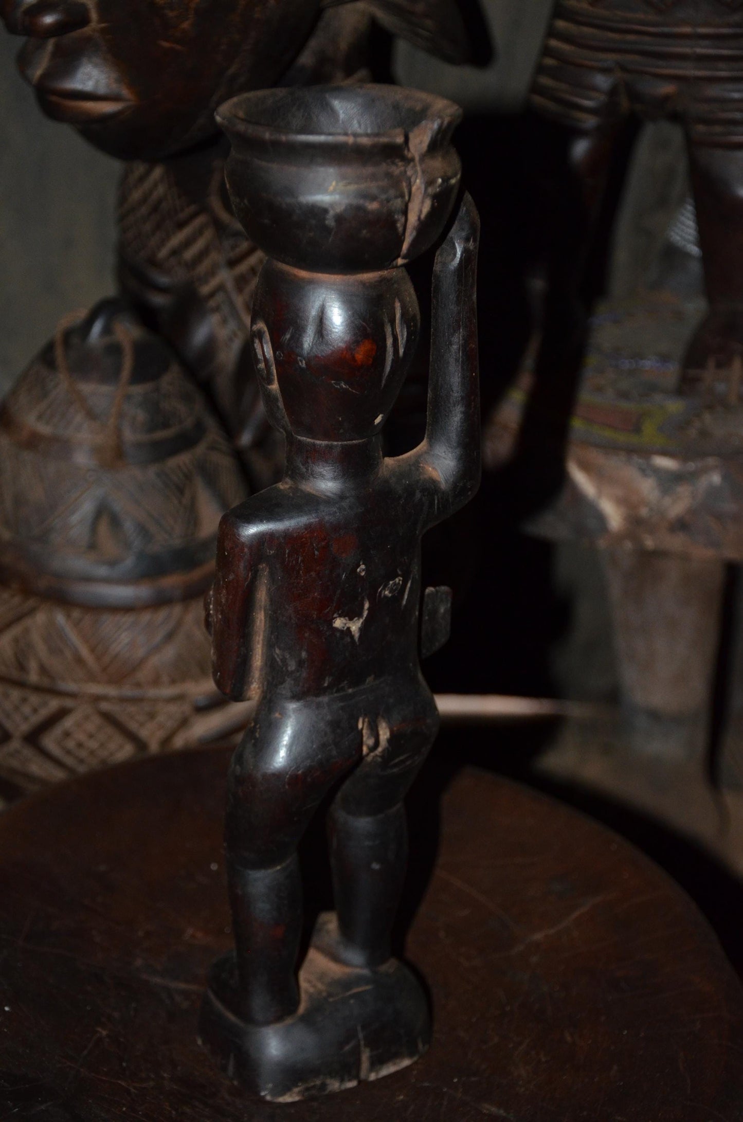 Authentic Luba Hemba Maternity | Tribal Basin Figure | Congolese Tribal Art