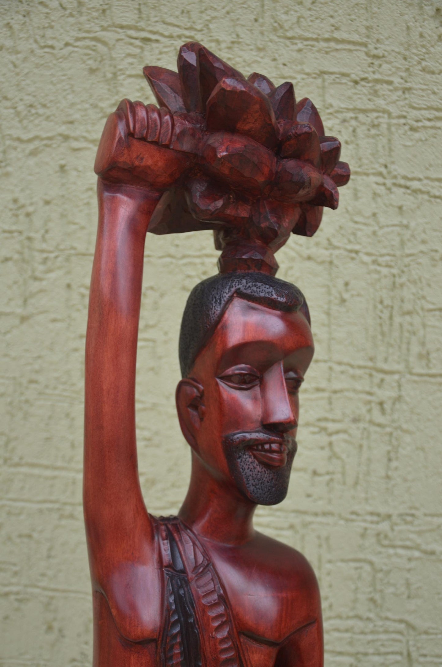 Monumental African Male Harvester Wooden Sculpture | Tribal Art